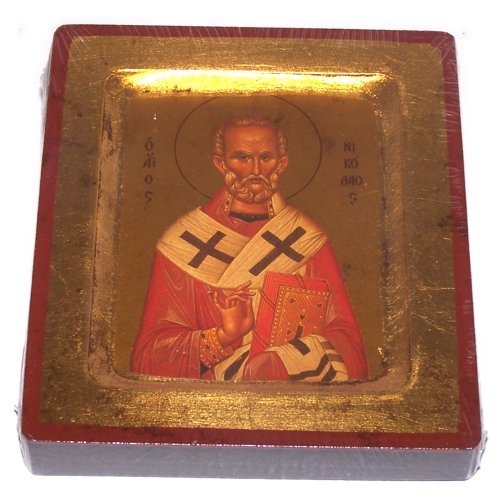 Holy Saint Nicholas Icon with sheets of Gold (Lithography) - style IV、mySite、topwebapps