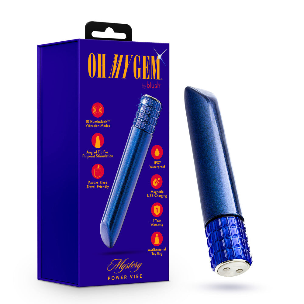 Oh My Gem | Mystery 5 Inch Pocket-Sized Power Vibrator With Tapered Tip & Sapphire Gem Base – In Blue、mySite、bottomscart
