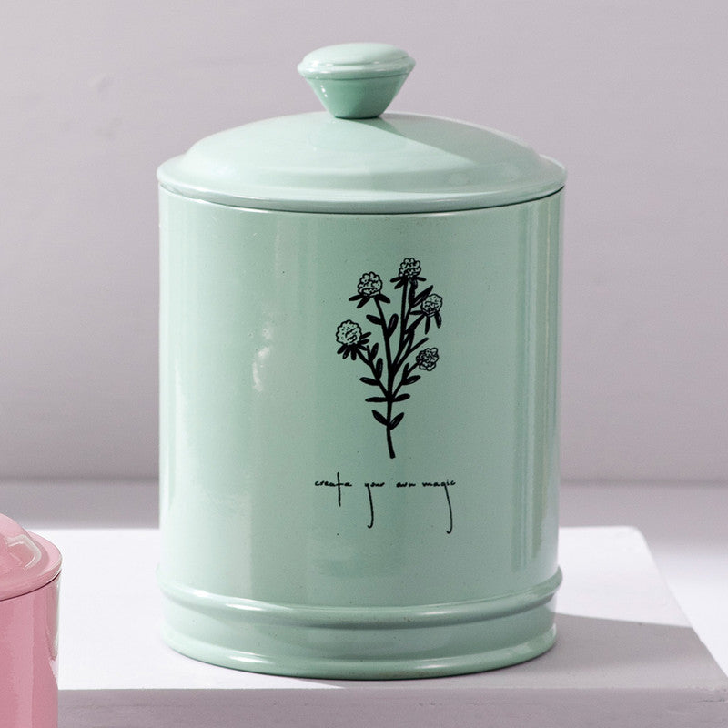 Stainless Steel Floral Jar Canister Set | Green | Set of 2、mySite、camillekostekn