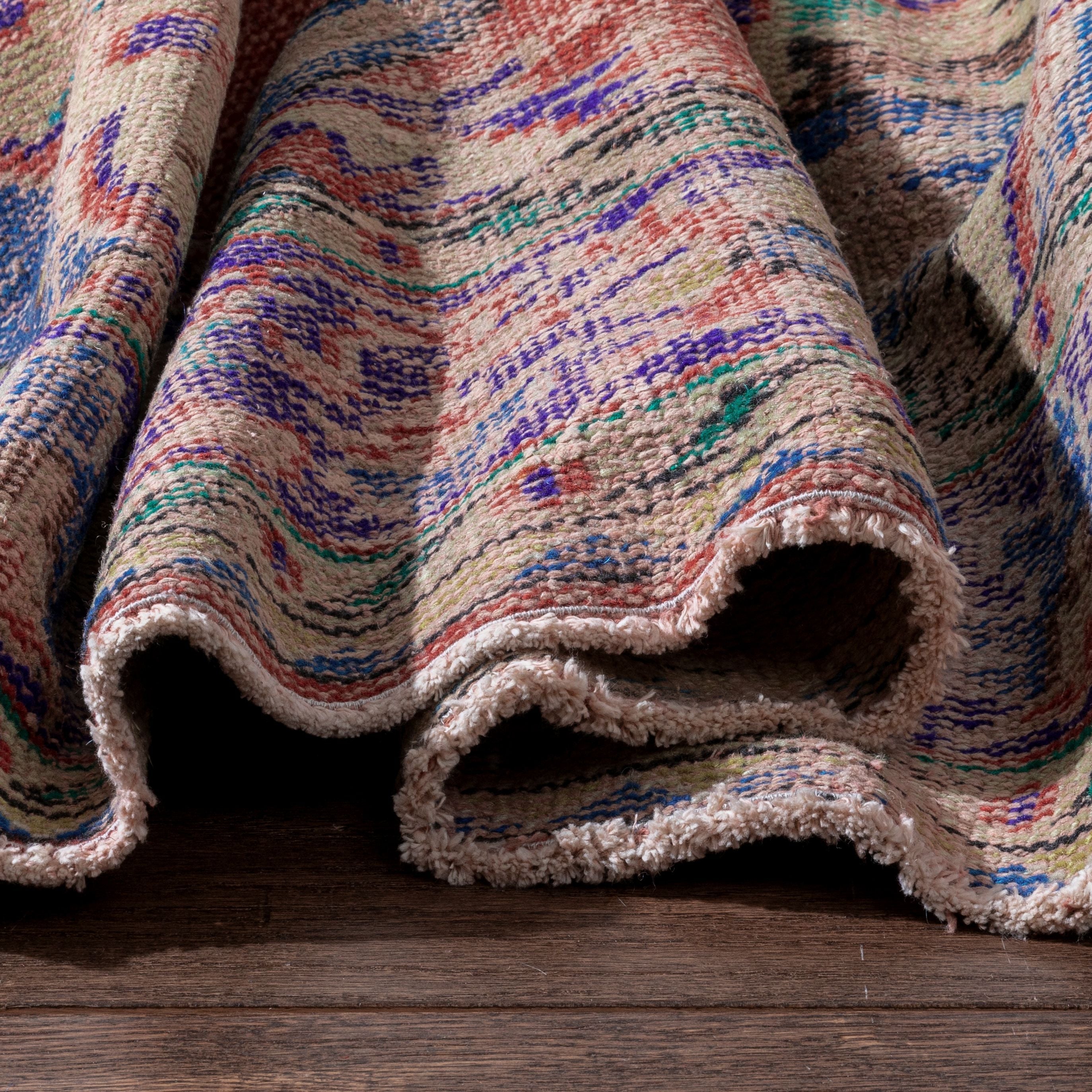 Canan Crimson & Purple Oriental Medallion One-of-a-Kind Handmade Wool Area Rug 5'11 x 9'4、mySite、gigharbornorthrealestate