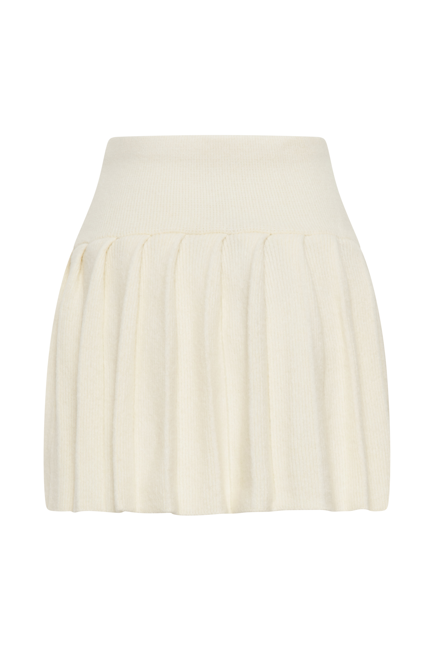 Dionne Pleated Knit Mini Skirt - Ivory Marle、mySite、solidvoid