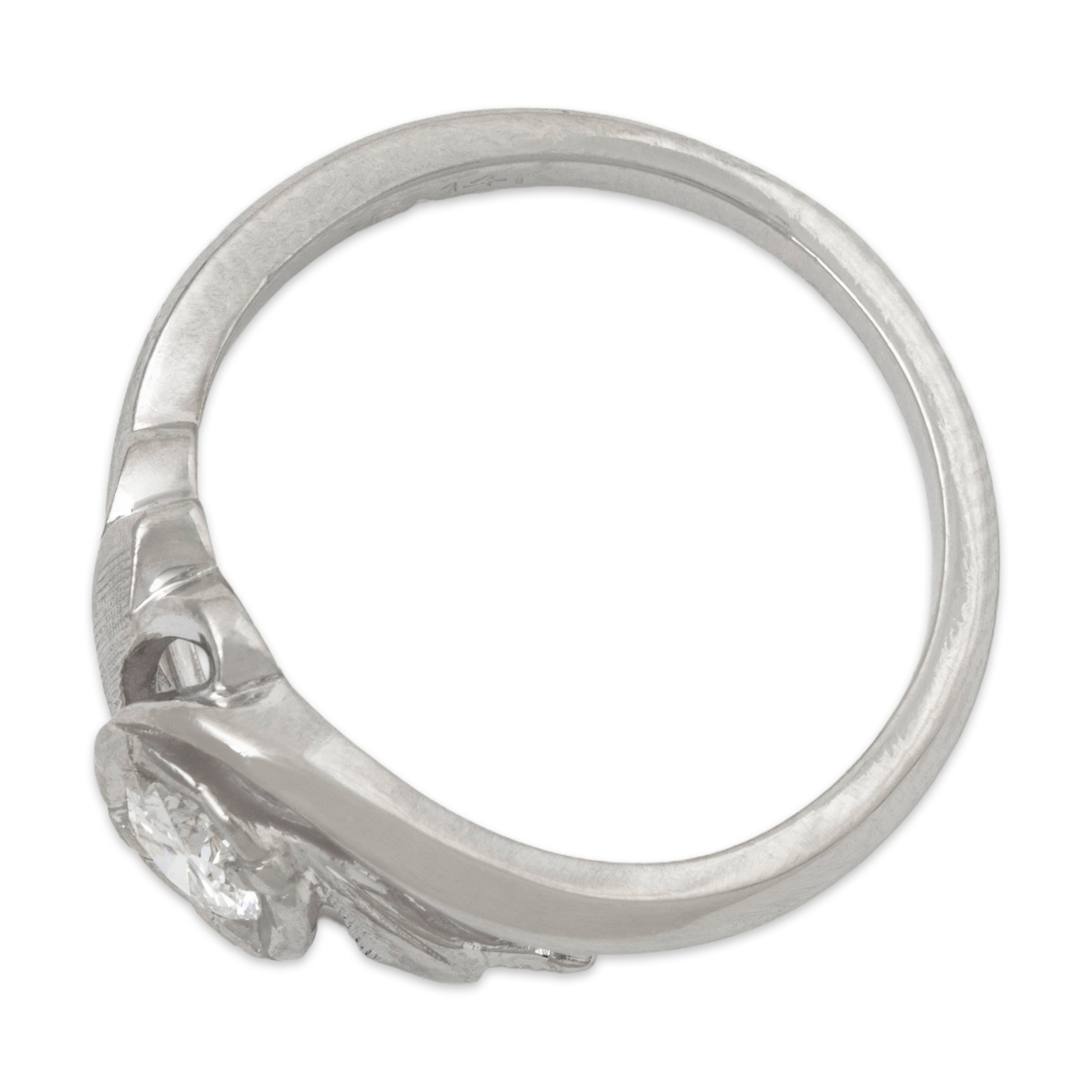 Vintage 14k White Gold .25ct Diamond Swirling Ring 4.75、mySite、hinf8tx79