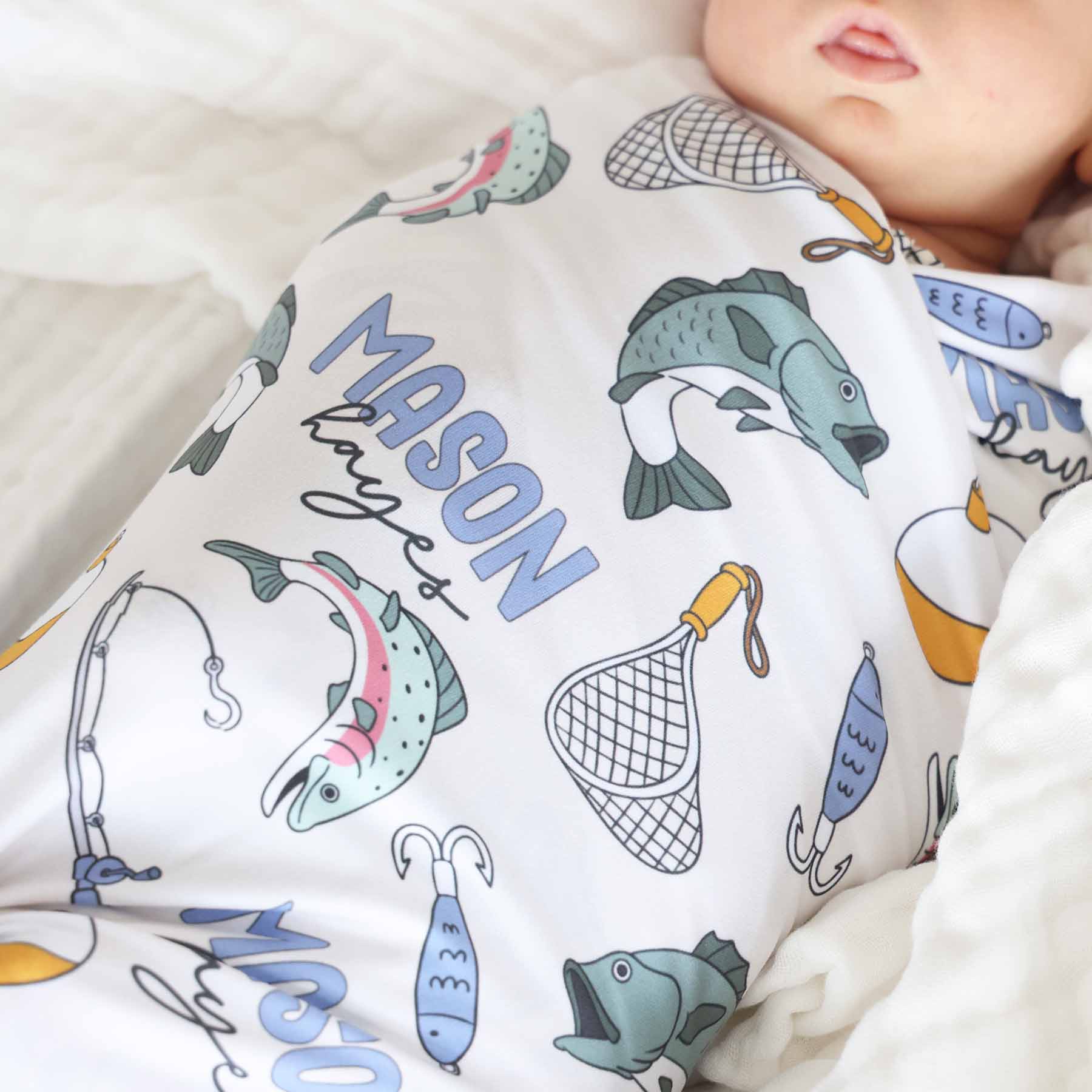  Catch of the Day Personalized Swaddle Blanket、mySite、layawaytickets