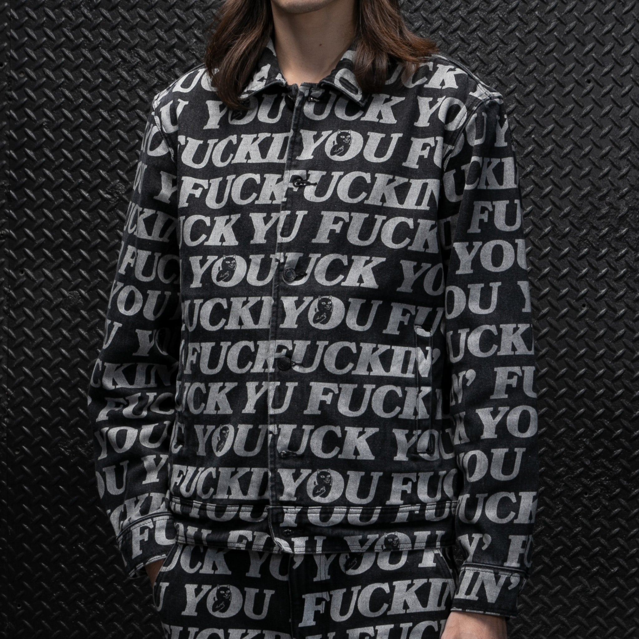  Fuckin Fuck Denim Jacket (Black)、mySite、merchandisen