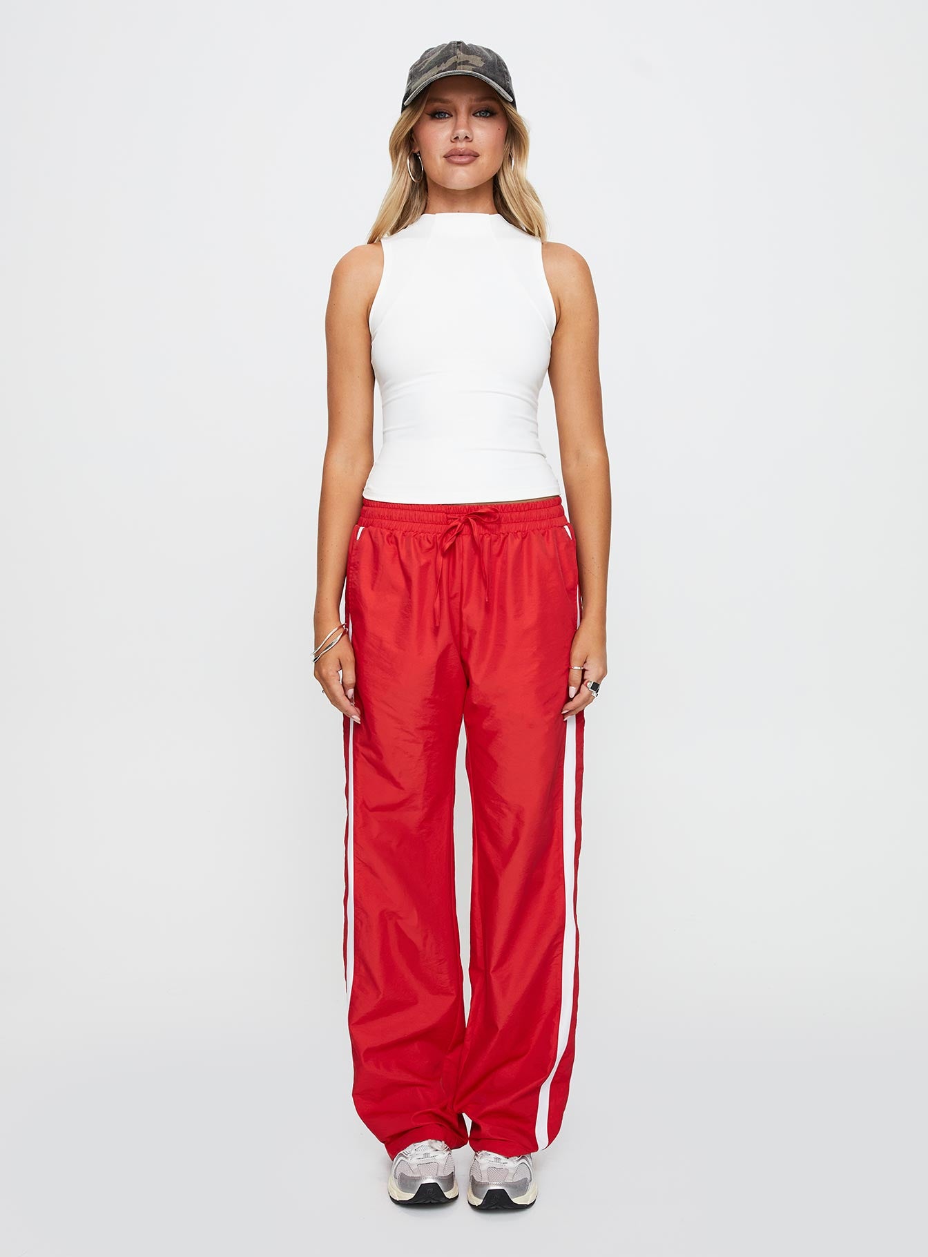 Keli Track Pants Red / White、mySite、solidvoid