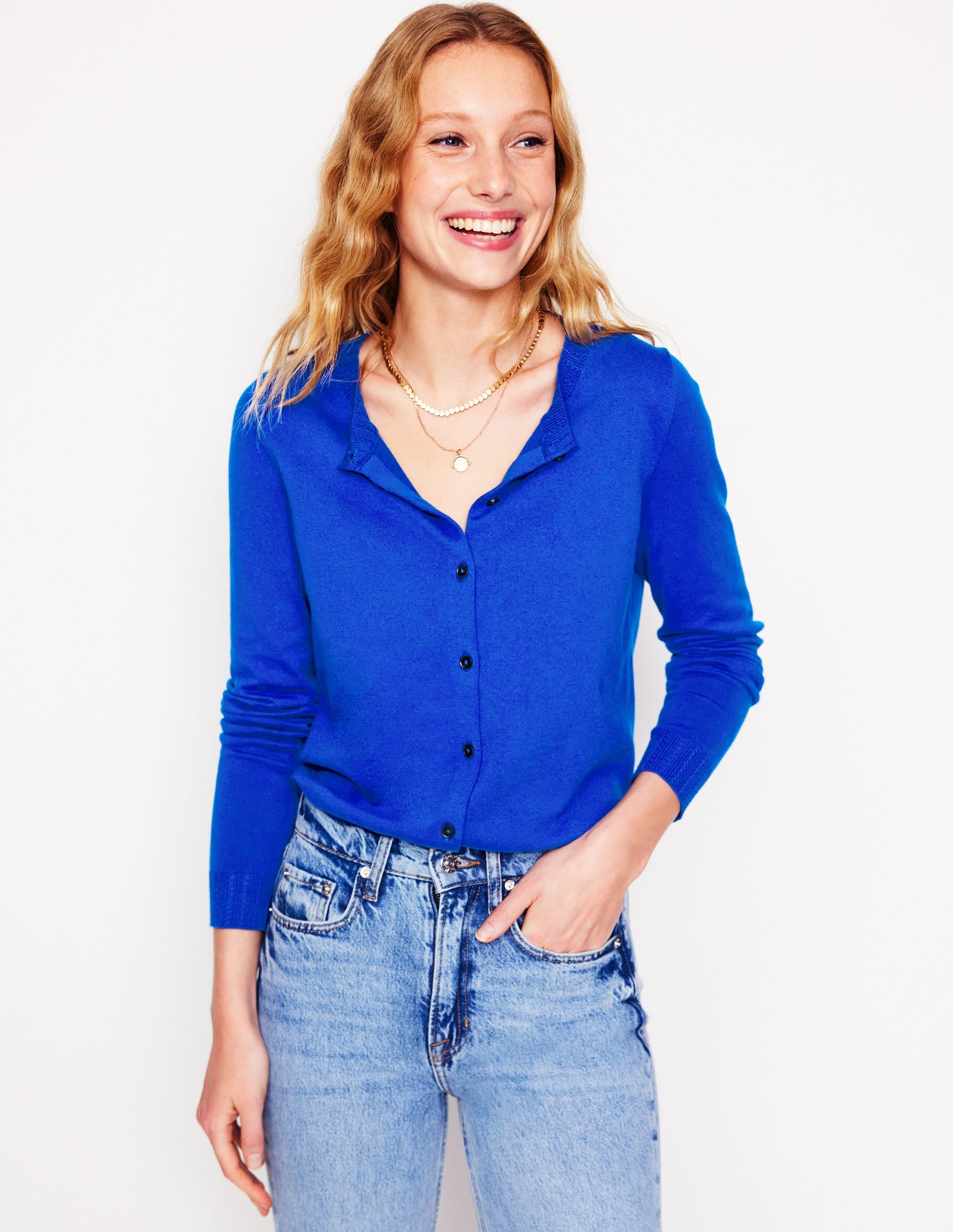  Emilia Cotton Crew Cardigan-Bright Blue、mySite、ashleygrahame