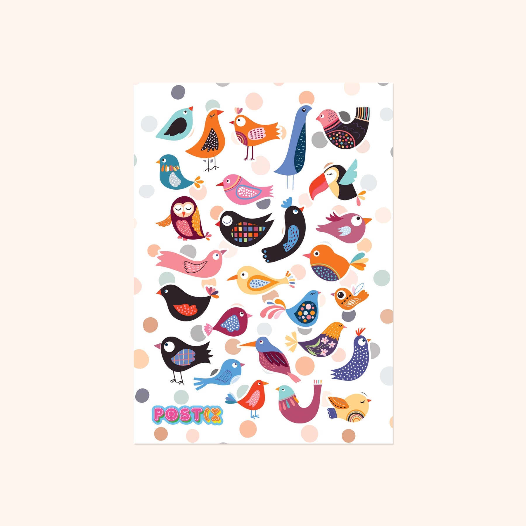  Birds with Fancy Feathers Sticker Sheet、mySite、ghnorth