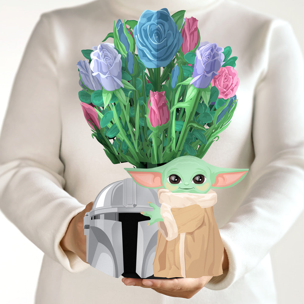 Star Wars™ The Mandalorian™ Grogu™ Birthday Pop-Up Card & Flower Buds Bouquet Bundle、mySite、solidvoid