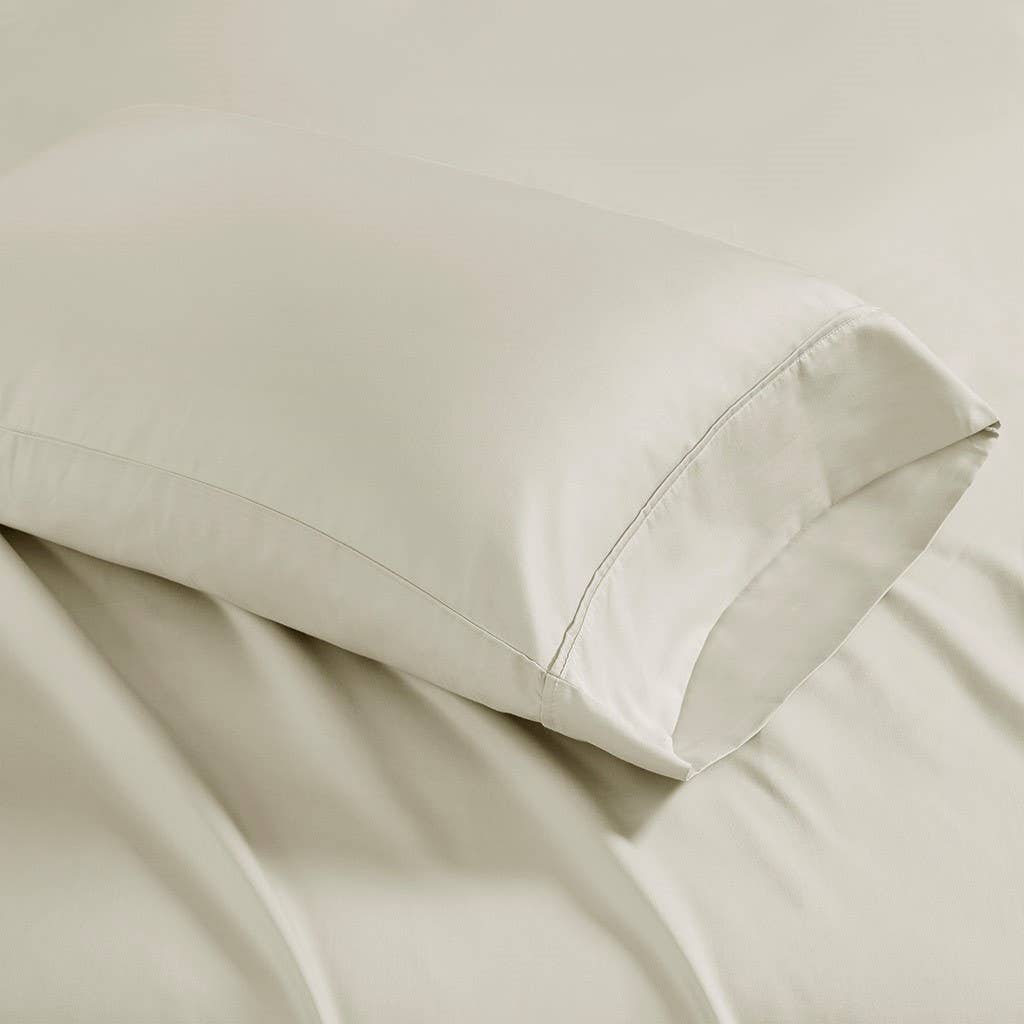 Olliix - 1500 Thread Count Pillowcases, 2-Pack, Ivory - King、mySite、g9winljtr