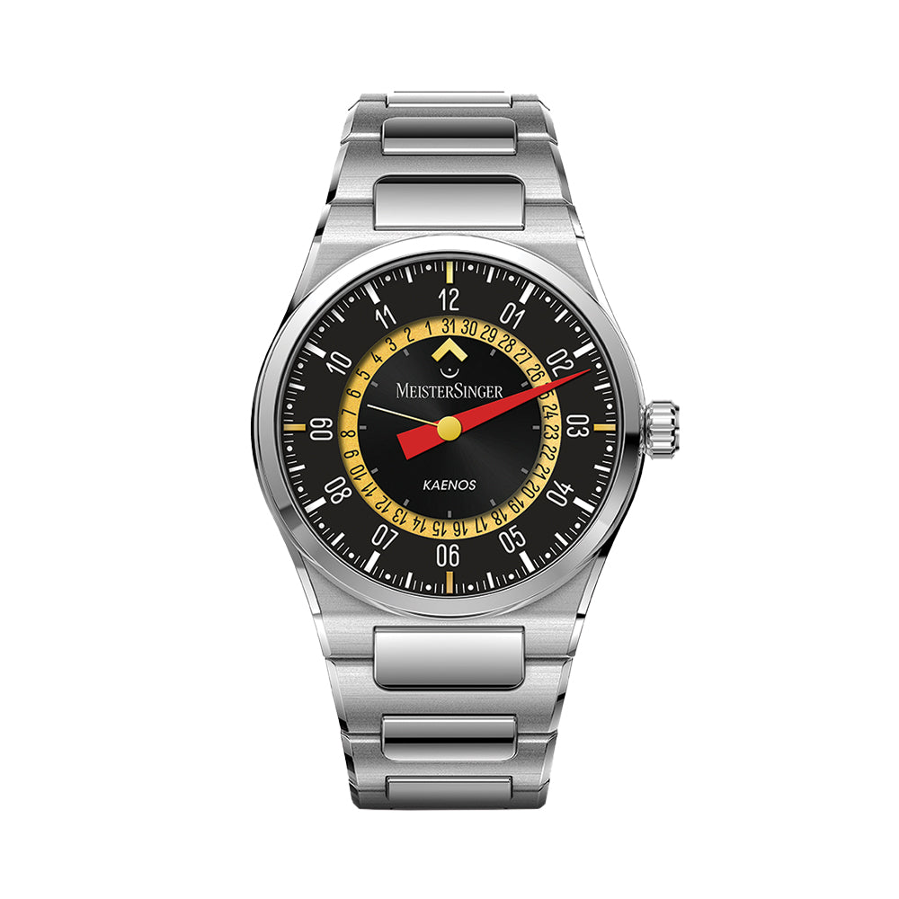  MeisterSinger X Alain Silberstein Limited Edition Kaenos Open Date 40mm - Black on Bracelet