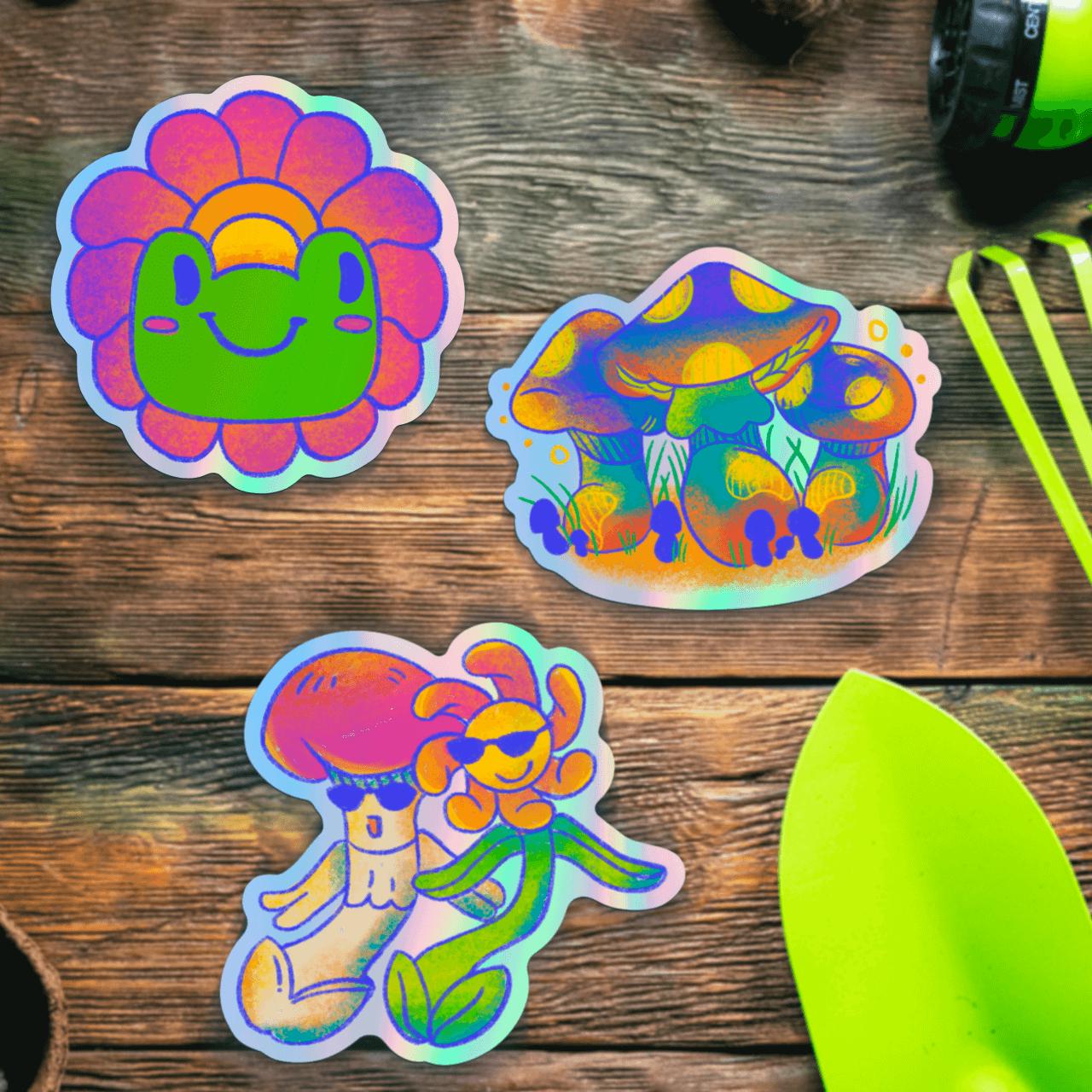  Holographic Frog & Mushroom 3 Pack、mySite、elrpsem3k