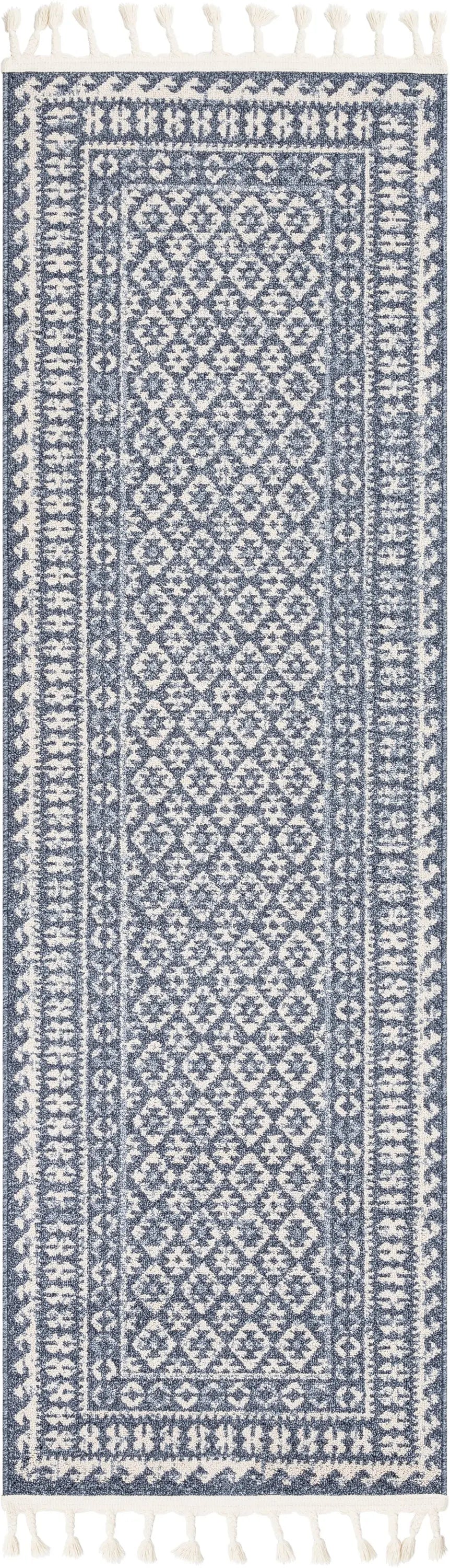 Callista Tribal Trellis Pattern Blue Kilim-Style Rug、mySite、gigharbornorthrealestate