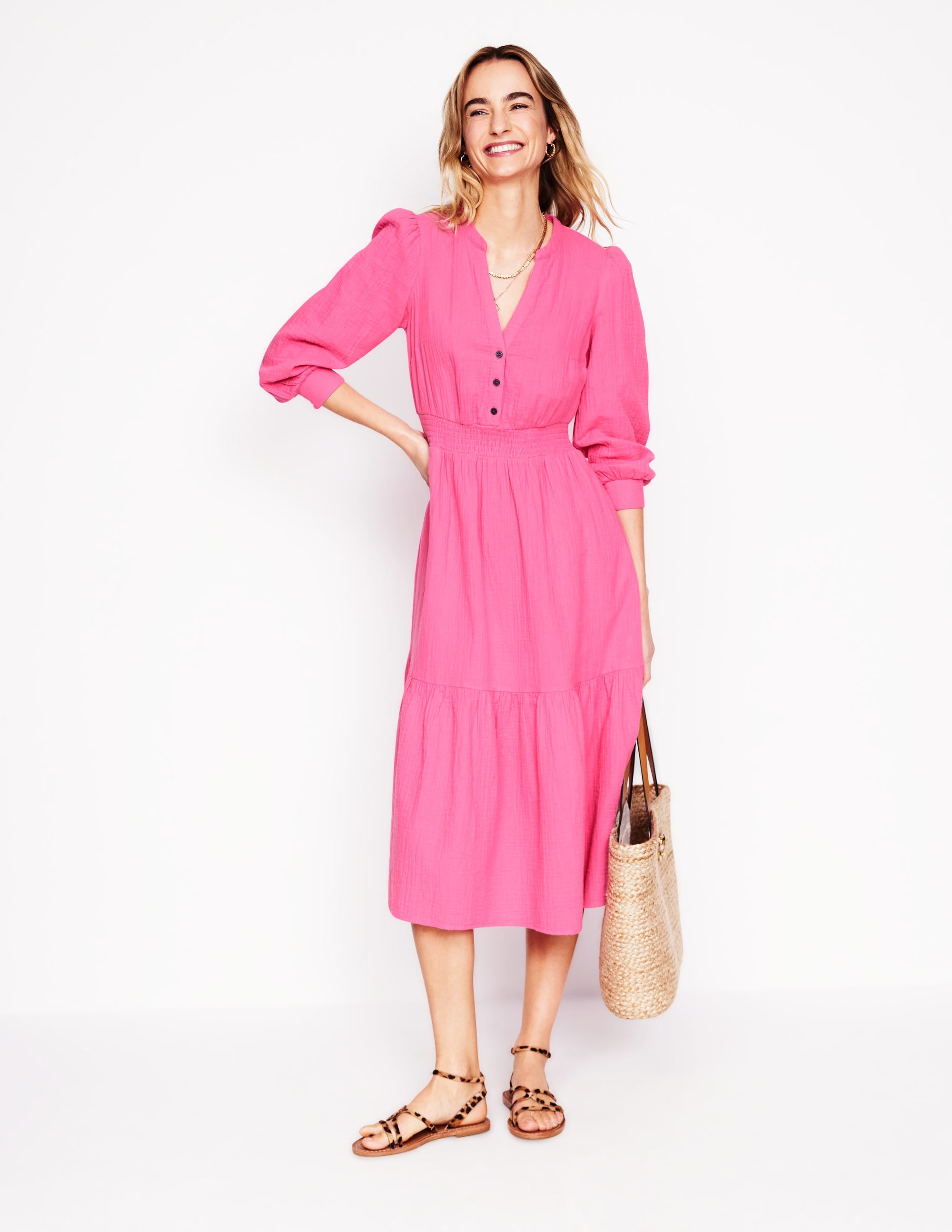  Elena Double Cloth Midi Dress-Sorbet Pink、mySite、ashleygrahame