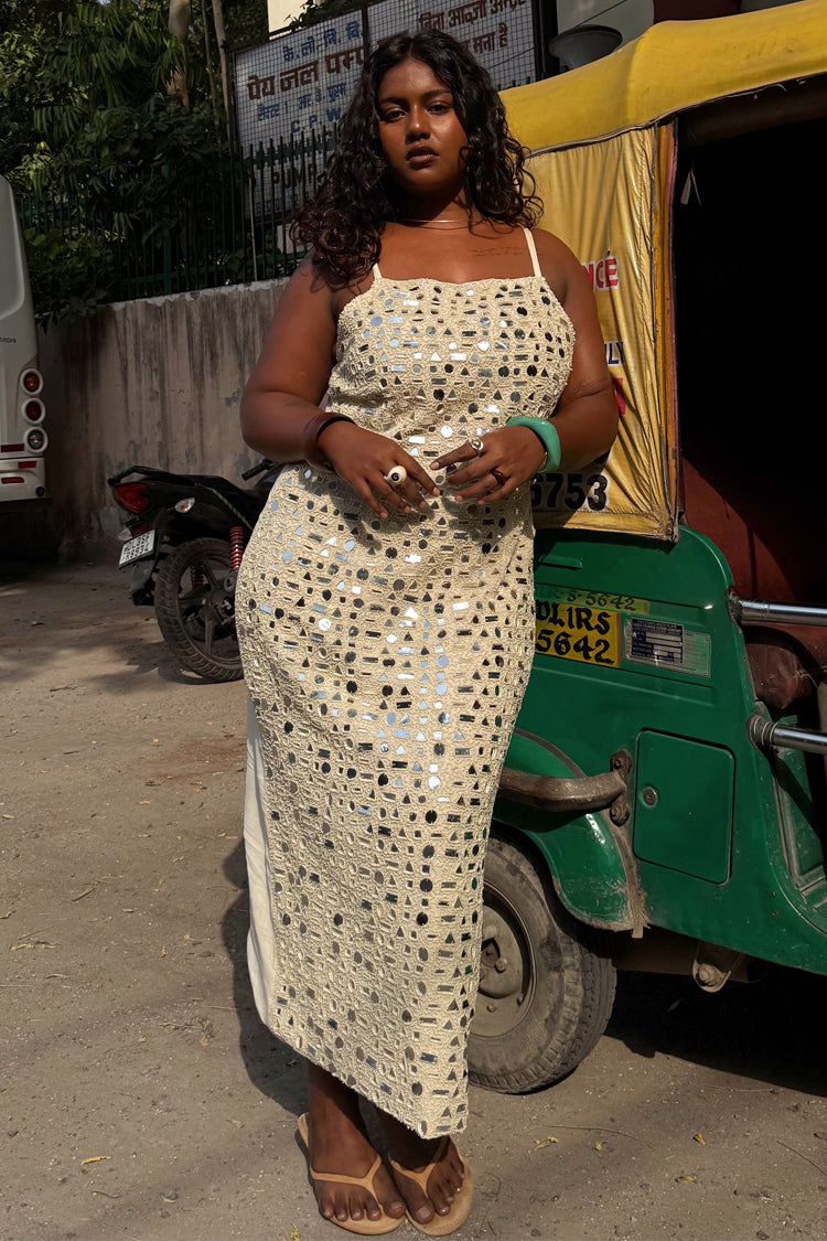 Cream Mirror Taliah Midi Dress、mySite、solidvoid