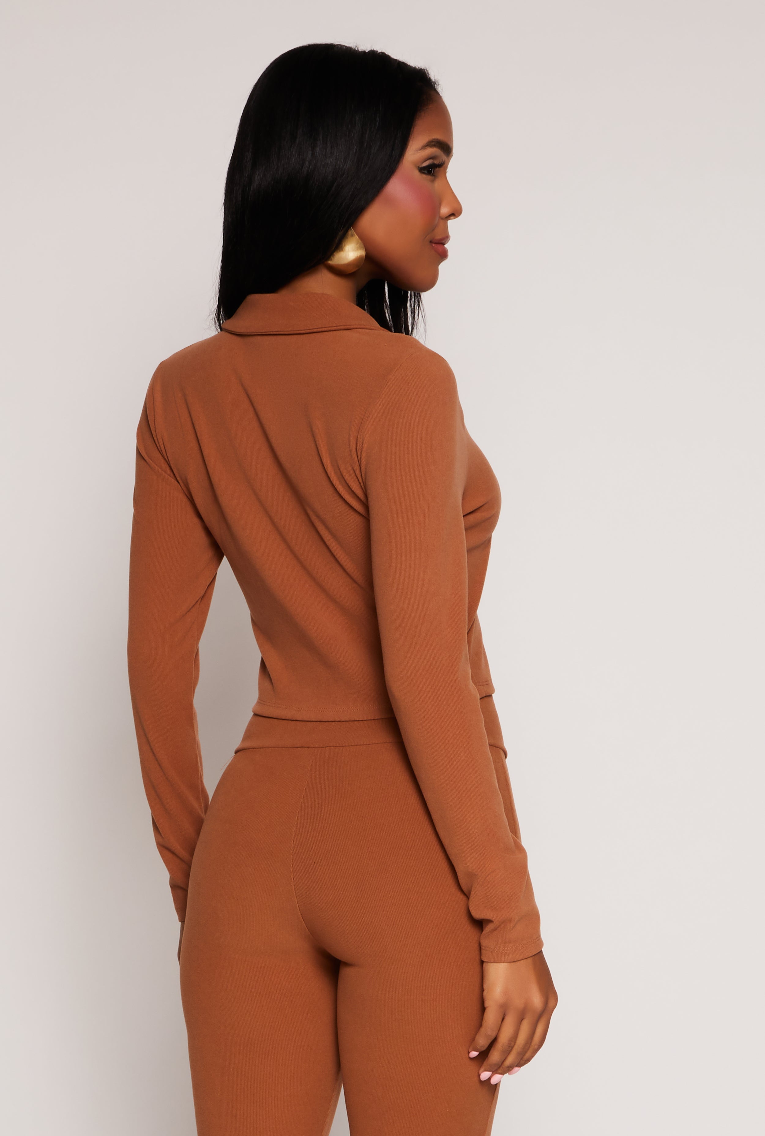 Johnny Collar Long Sleeve Crop Top、mySite、camillekostekn