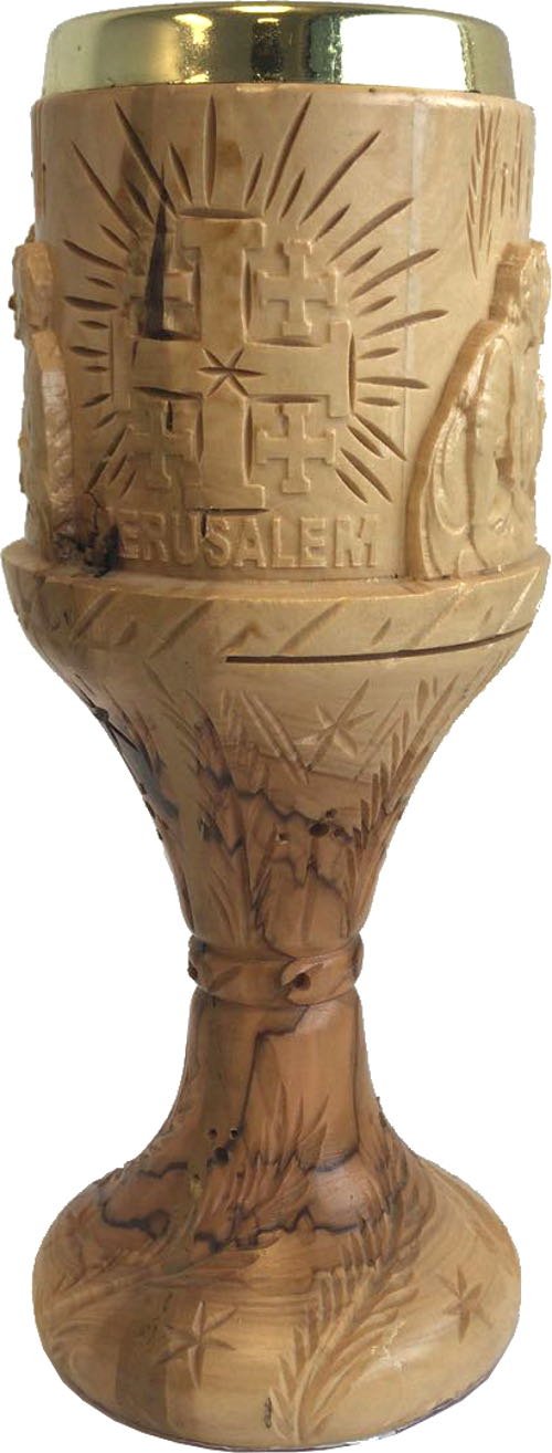  Hand Carved Last Supper Olive Wood Wine Goblet or Cup Extra Large - 10 Inches high、mySite、elrpsem3k