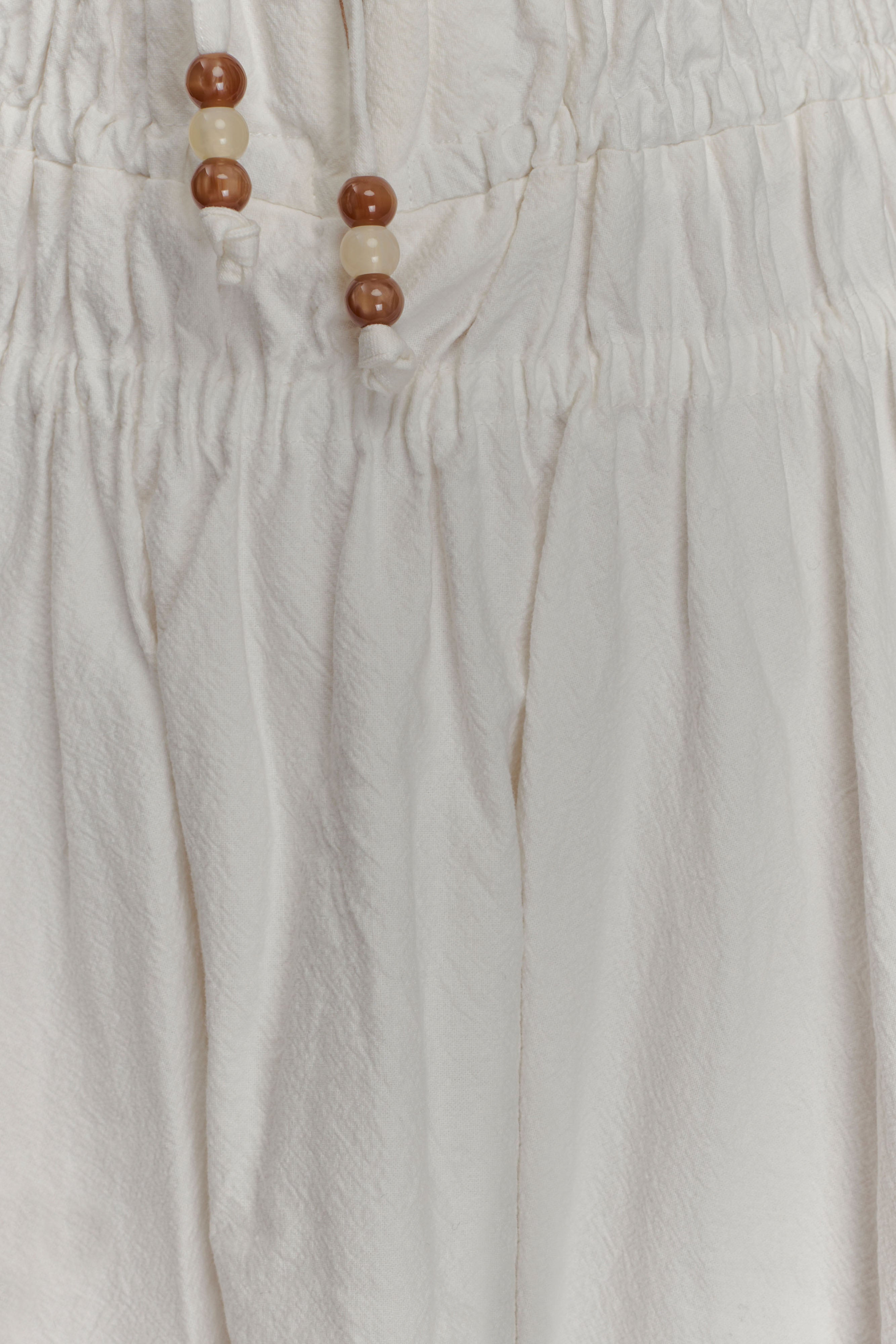 Elias Shirred Cotton Midi Dress - White、mySite、solidvoid