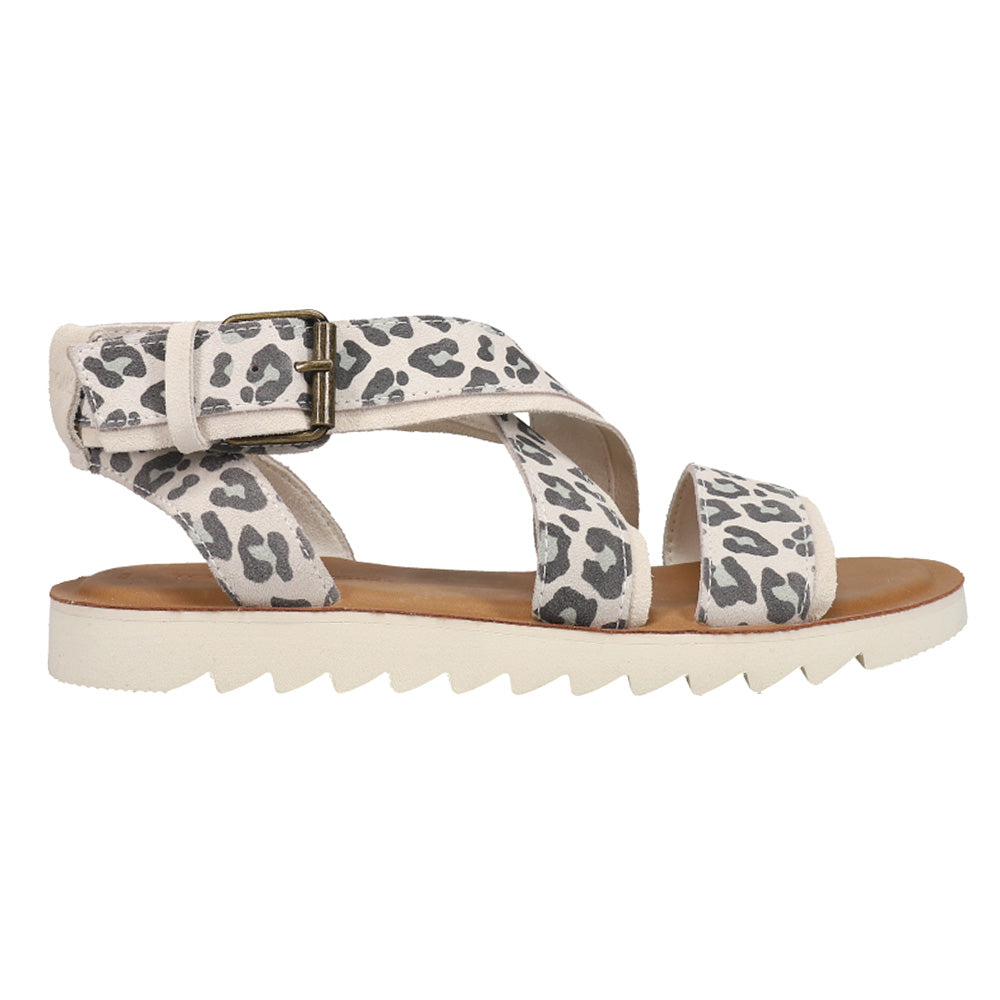 Sidney Tread Snow Leopard Ankle Strap Sandals、mySite、gtrtttuynbv