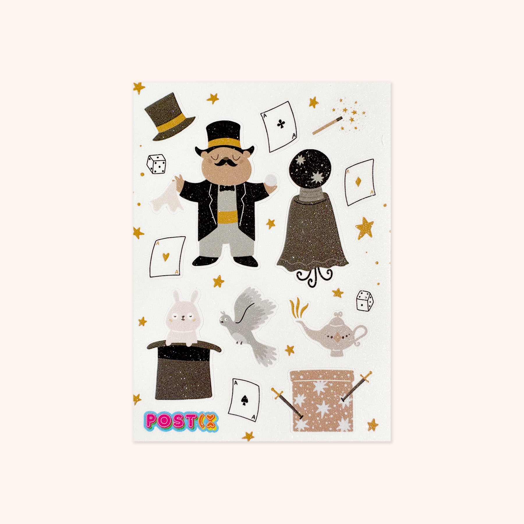  Enchanted Magic Show A6 Glitter Sticker Sheet、mySite、ghnorth