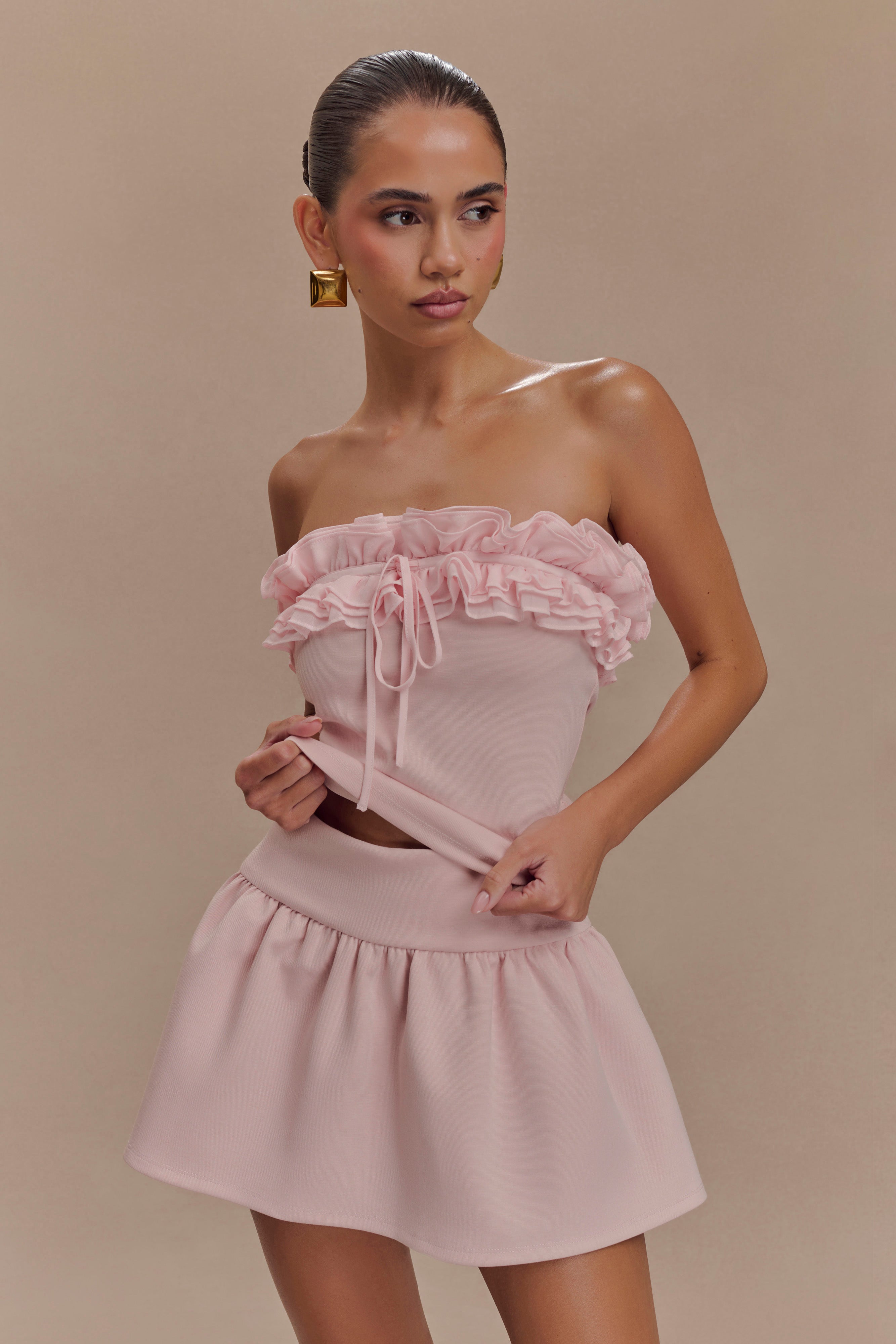 Jennie Frill Mini Skort - Ballet Pink、mySite、solidvoid