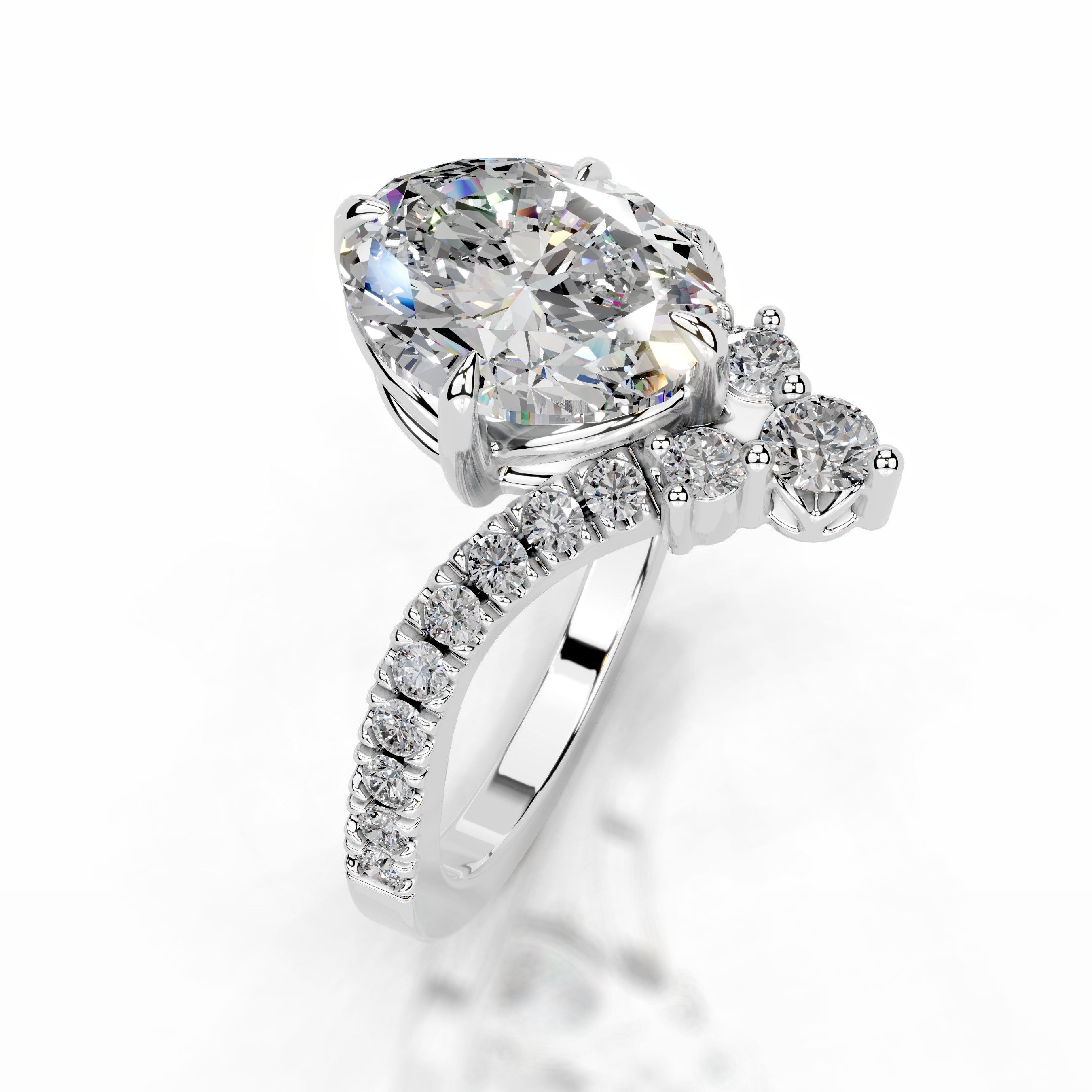 Thea Moissanite & Diamond Ring - 18K White Gold、mySite、hinf8tx79