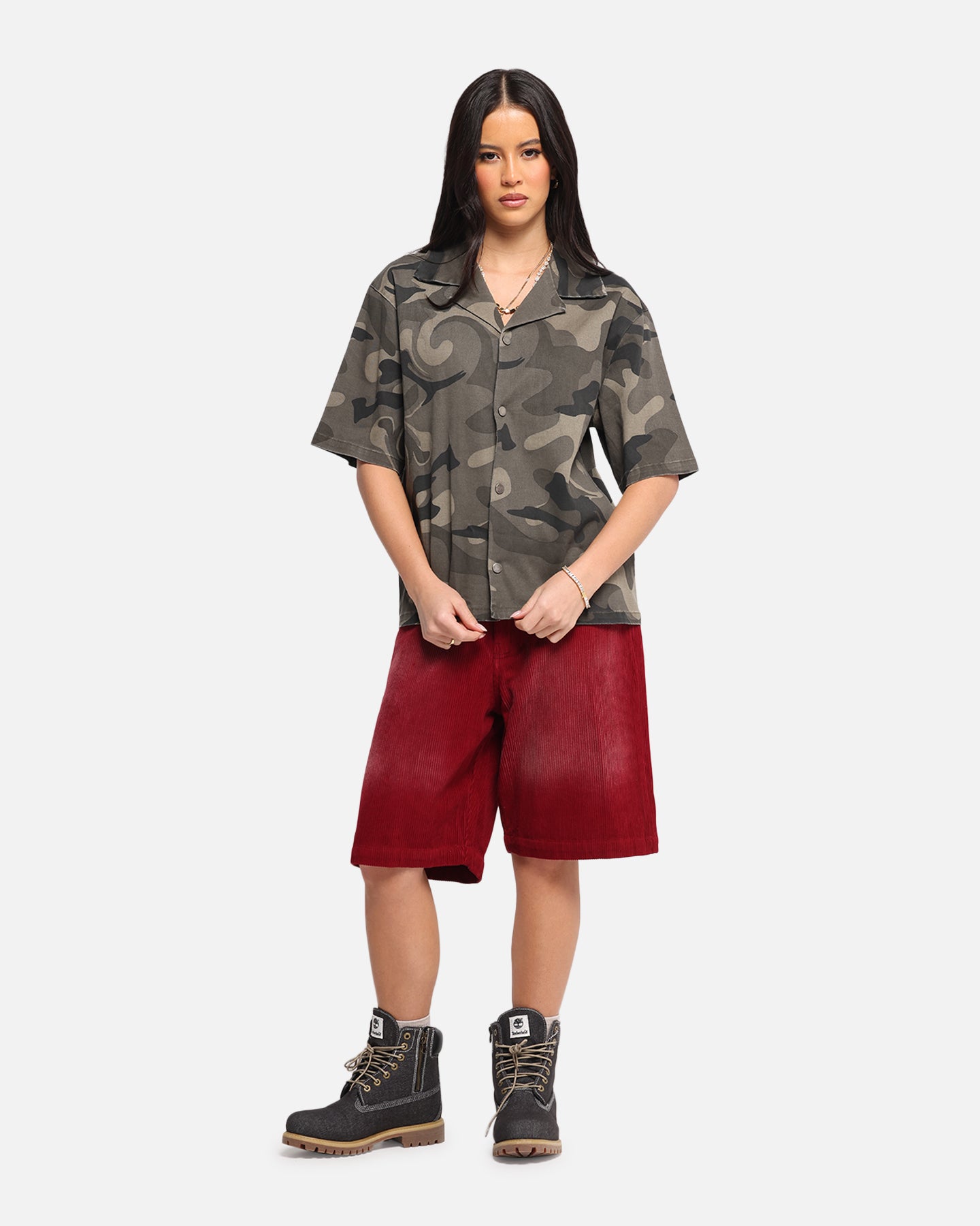 XXIII Washed Camo Button Up Shirt Camo、mySite、zt4zffjzw