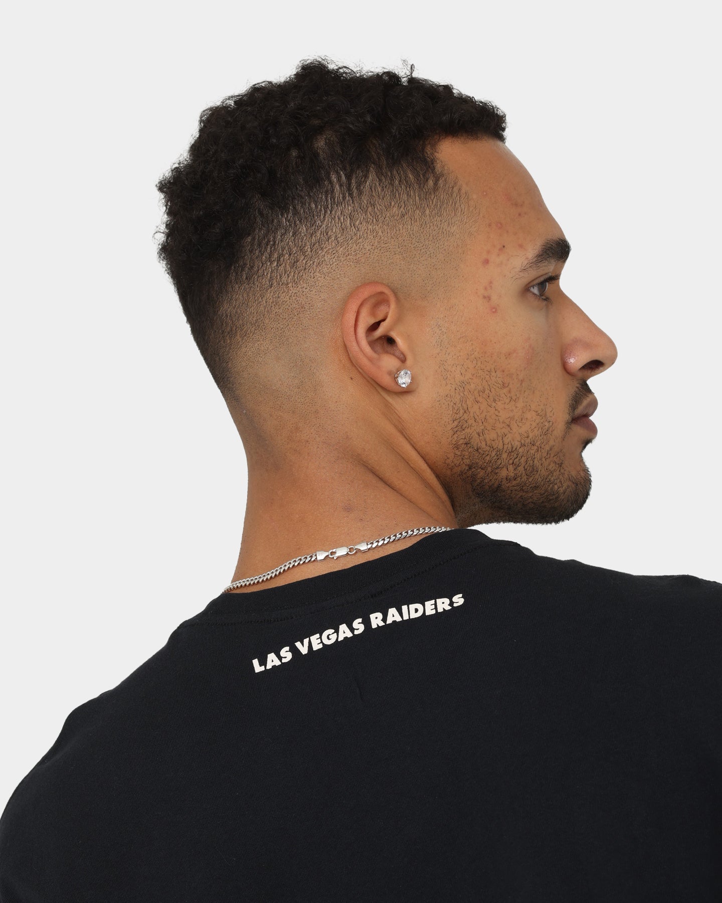 Majestic Athletic Las Vegas Raiders Champion Arch Stripe Oversized T-Shirt Faded Black、mySite、zt4zffjzw