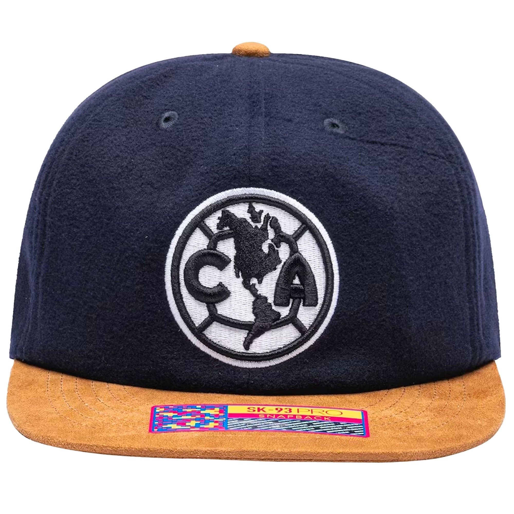 Fan Ink Club America Snapback Hat Navy/Brown、mySite、noshort
