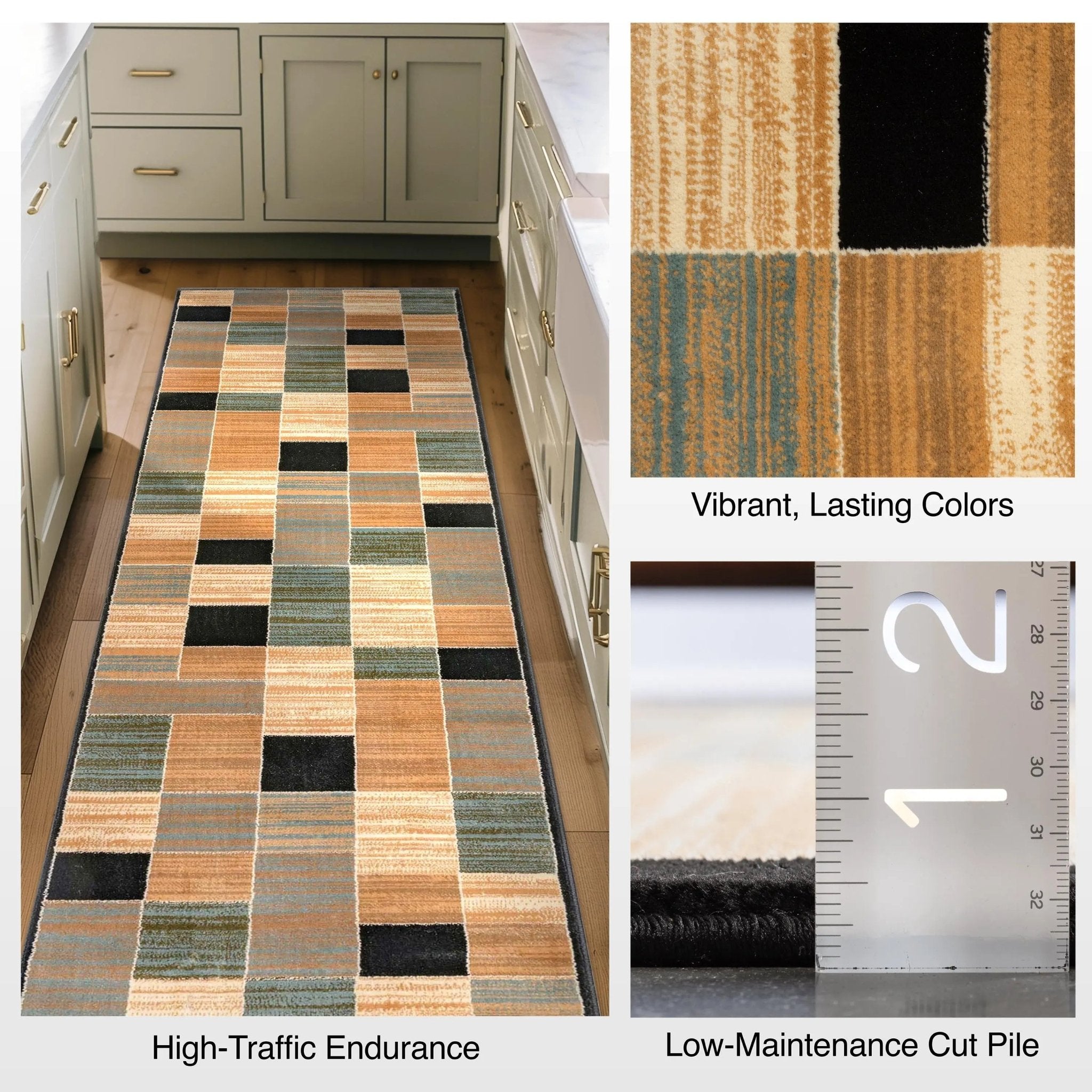 Custom Size Runner Yaren Geometric Modern Blue 27 Inch Wide x Choose Your Length Hallway Runner Rug、mySite、gigharbornorthrealestate