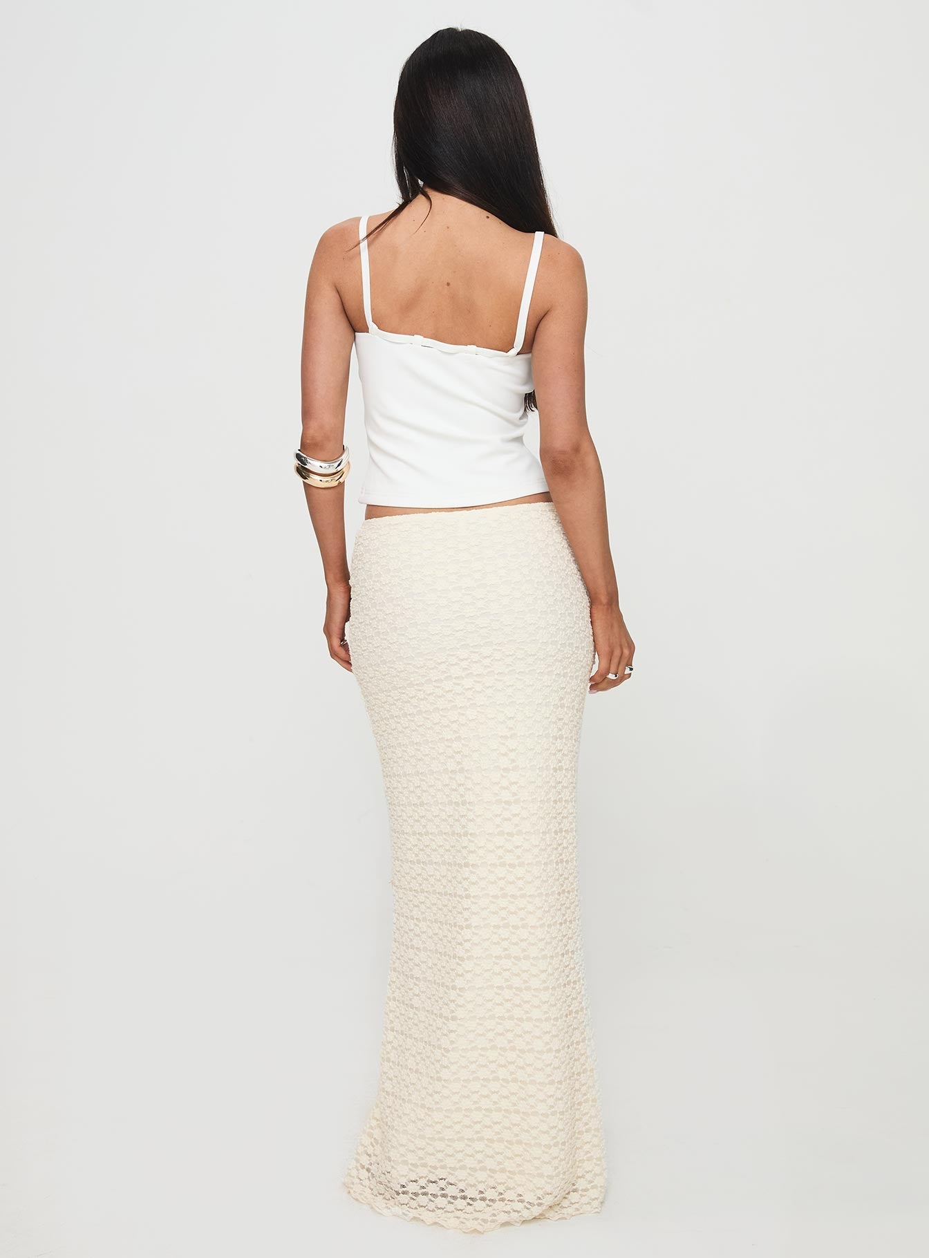 Incandescent Maxi Skirt Cream、mySite、solidvoid