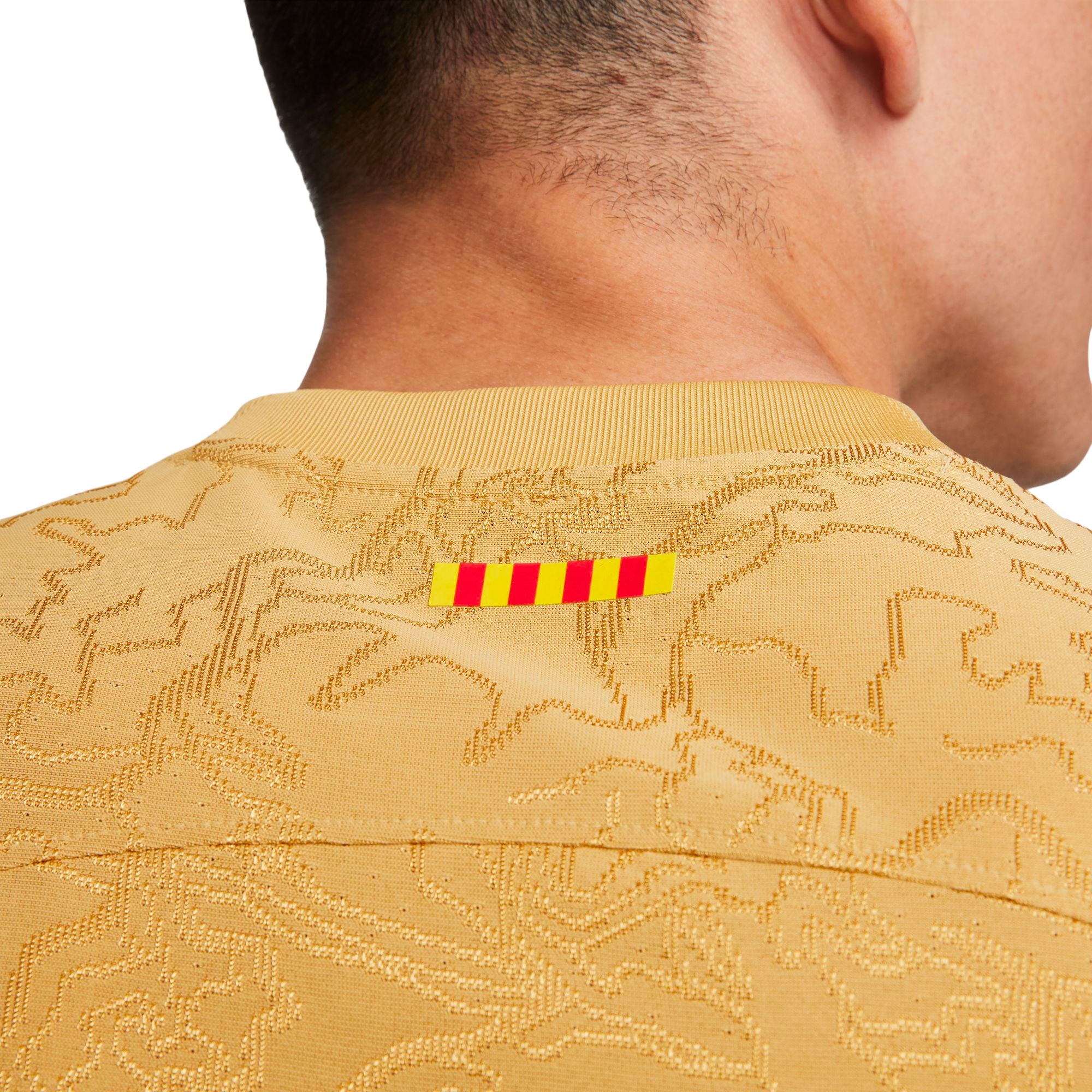 Nike Men's FC Barcelona 2022/23 Dri-FIT ADV Away Jersey Club Gold/Obsidian、mySite、noshort