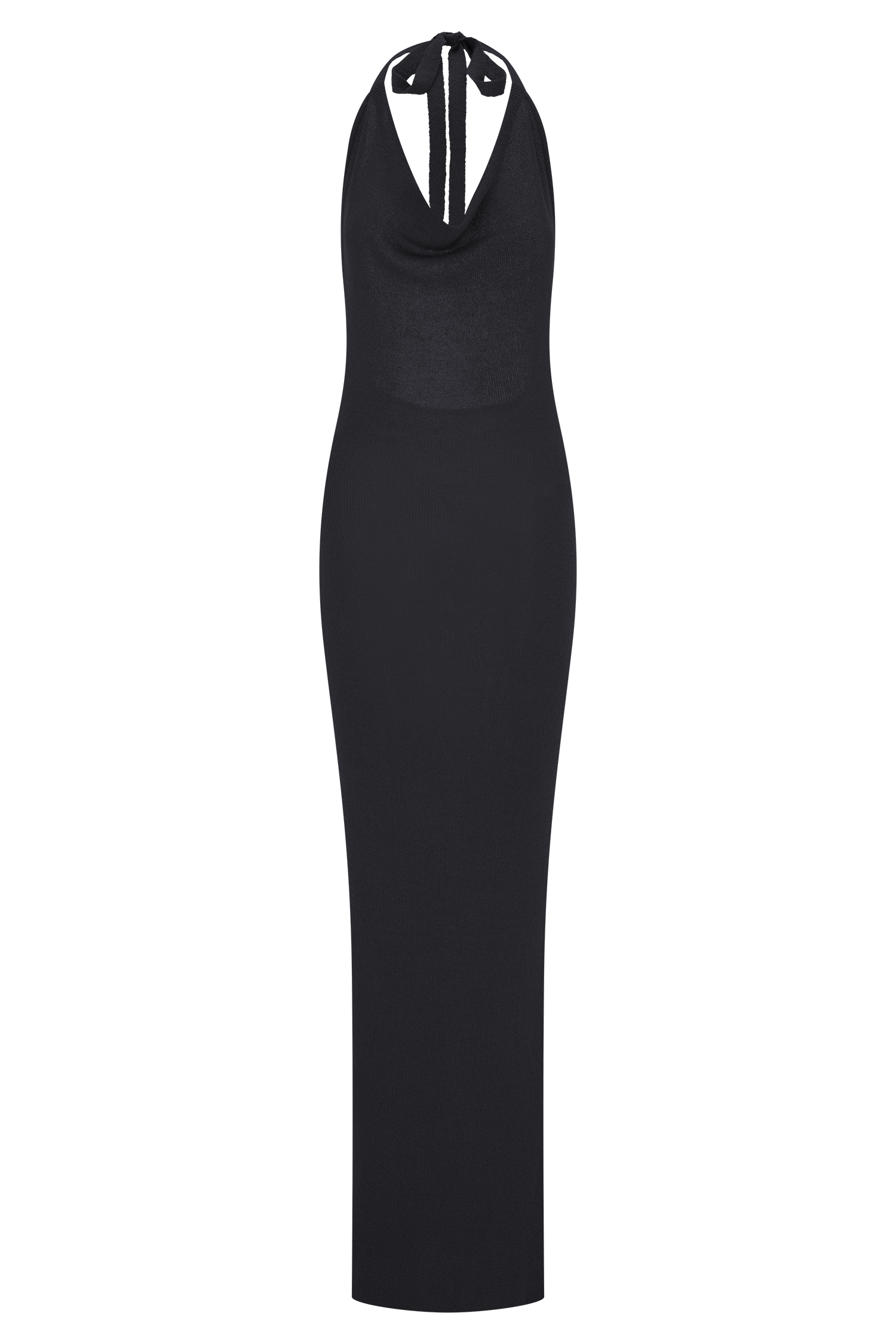 Ayella Cowl Knit Maxi Dress - Black、mySite、solidvoid