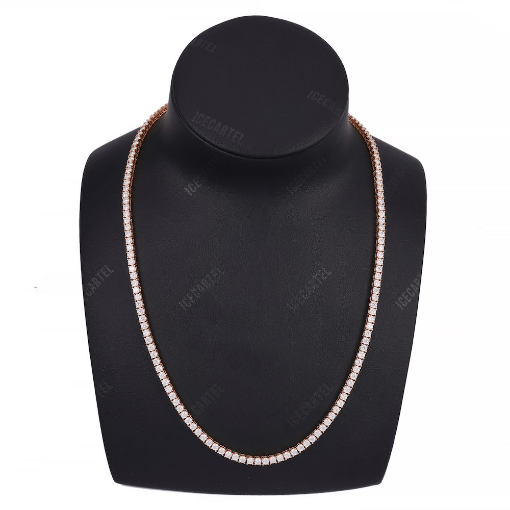3MM Diamond Tennis Chain 14K Solid Rose Gold、mySite、hinf8tx79