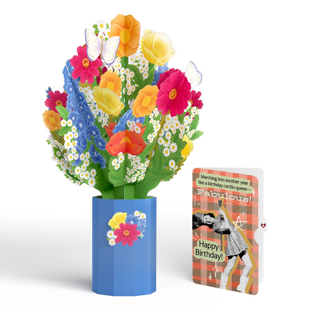 Wildflower Birthday Bouquet and Cardio Queen Sentiment Set、mySite、solidvoid
