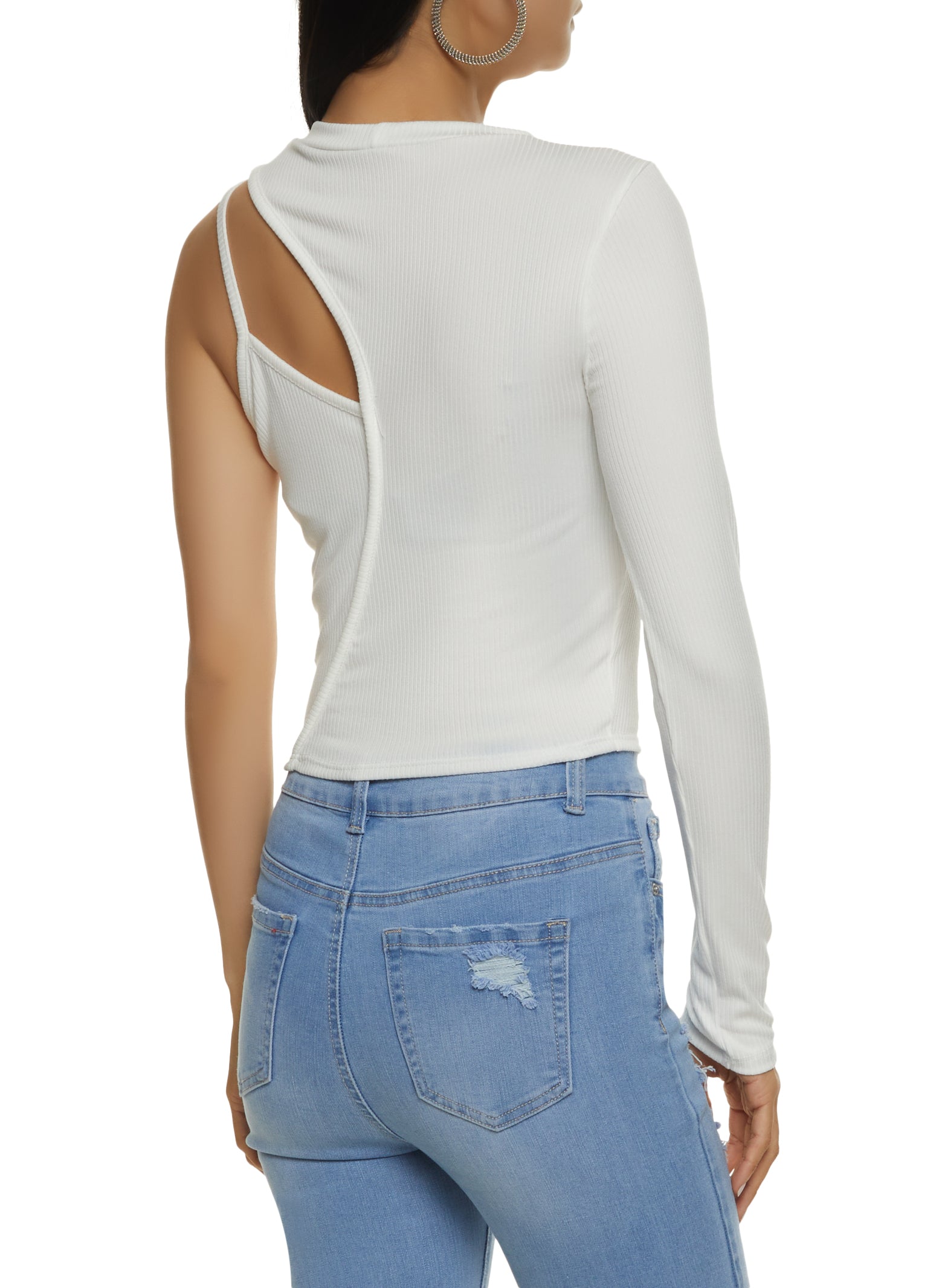 Asymmetrical Cut Out One Shoulder Top、mySite、camillekostekn