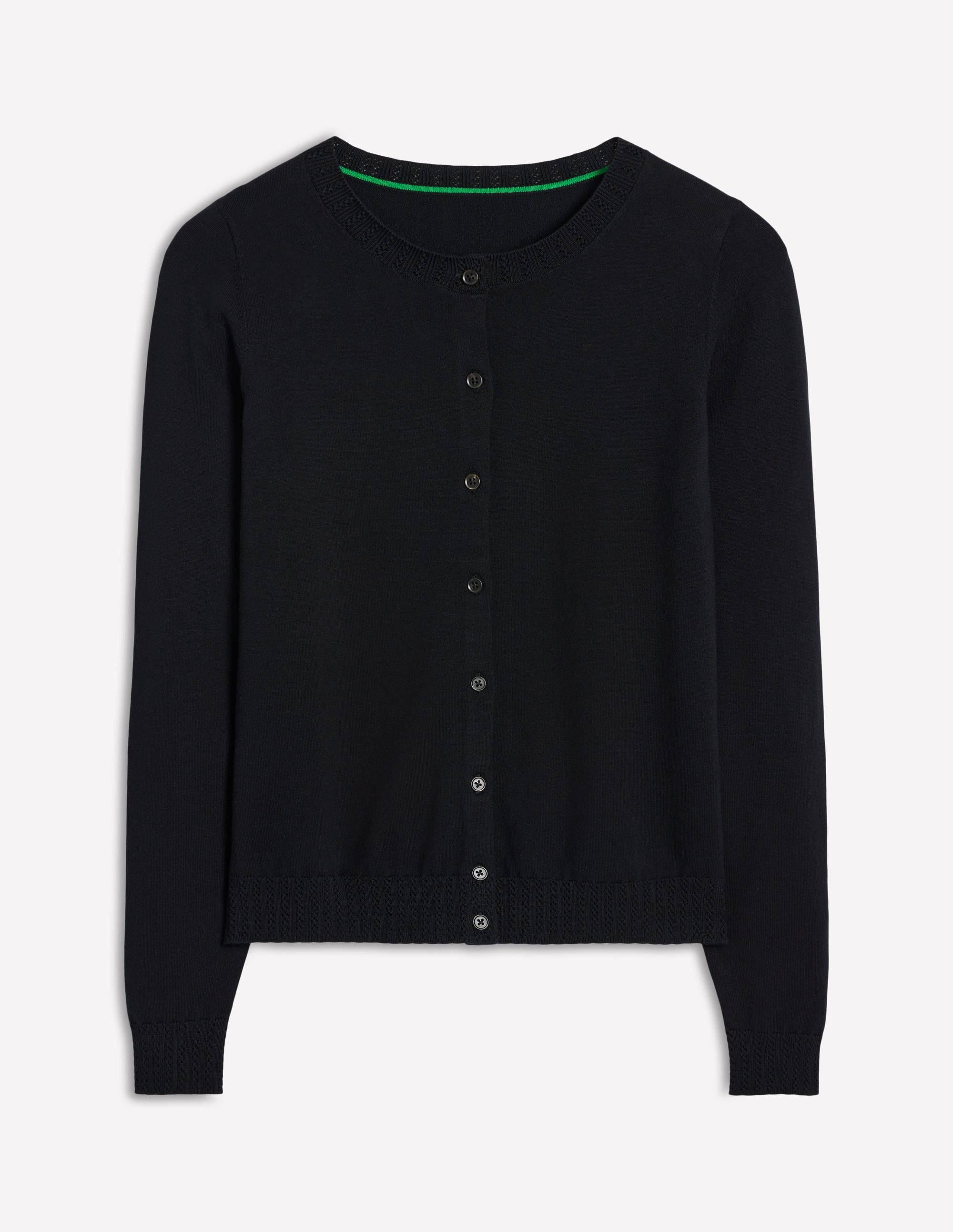  Emilia Cotton Crew Cardigan-Black、mySite、ashleygrahame