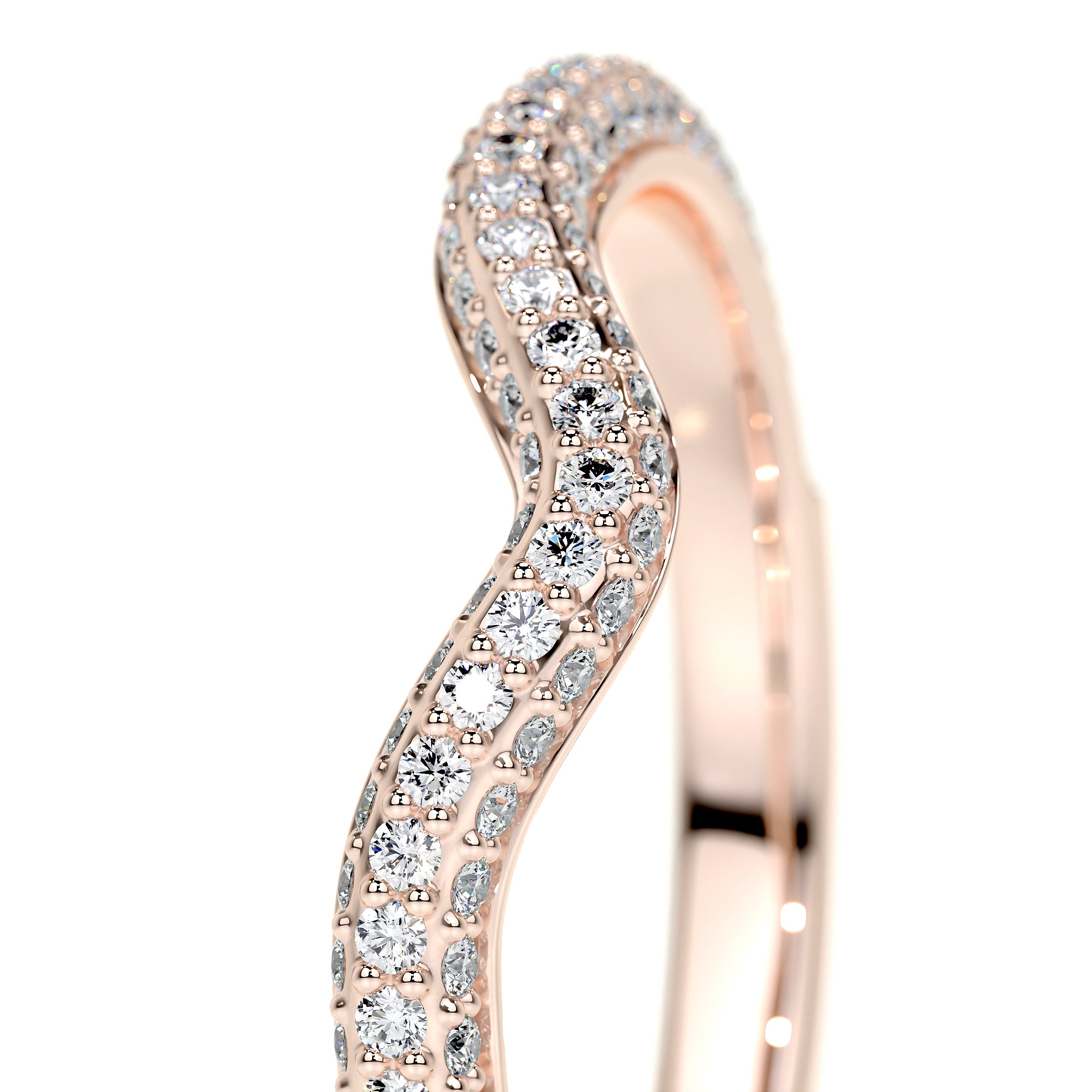 Anastasia Lab Grown Curved Wedding Ring (0.75 Carat) - 14K Rose Gold、mySite、hinf8tx79