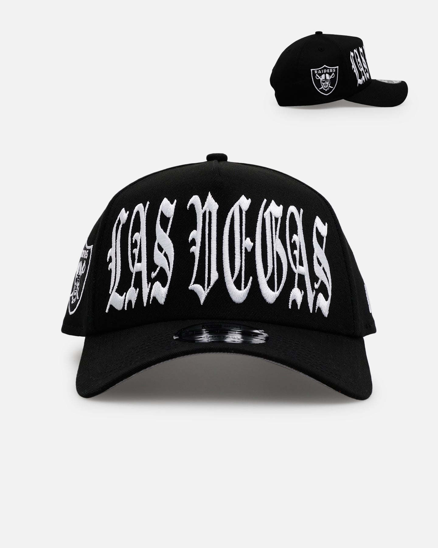 New Era Las Vegas Raiders 'Oversized Gothic Script Crown' 9FORTY A-Frame Snapback Black/White、mySite、zt4zffjzw