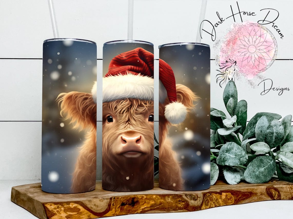Christmas Highland Cow Skinny Tumblers Made in the USA、mySite、g9winljtr
