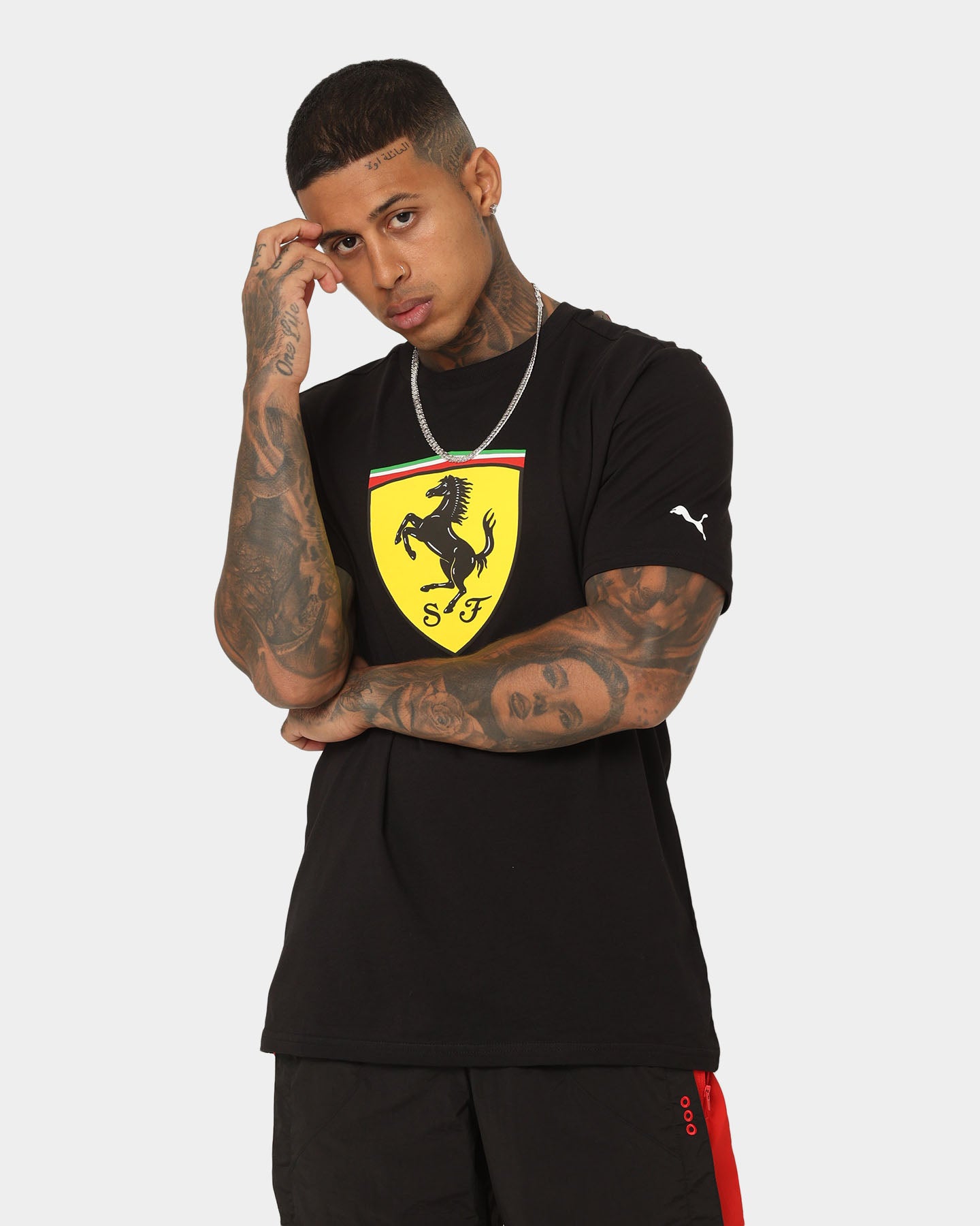 Puma X Ferrari Motorsports Race Big Shield T-Shirt Puma Black、mySite、zt4zffjzw