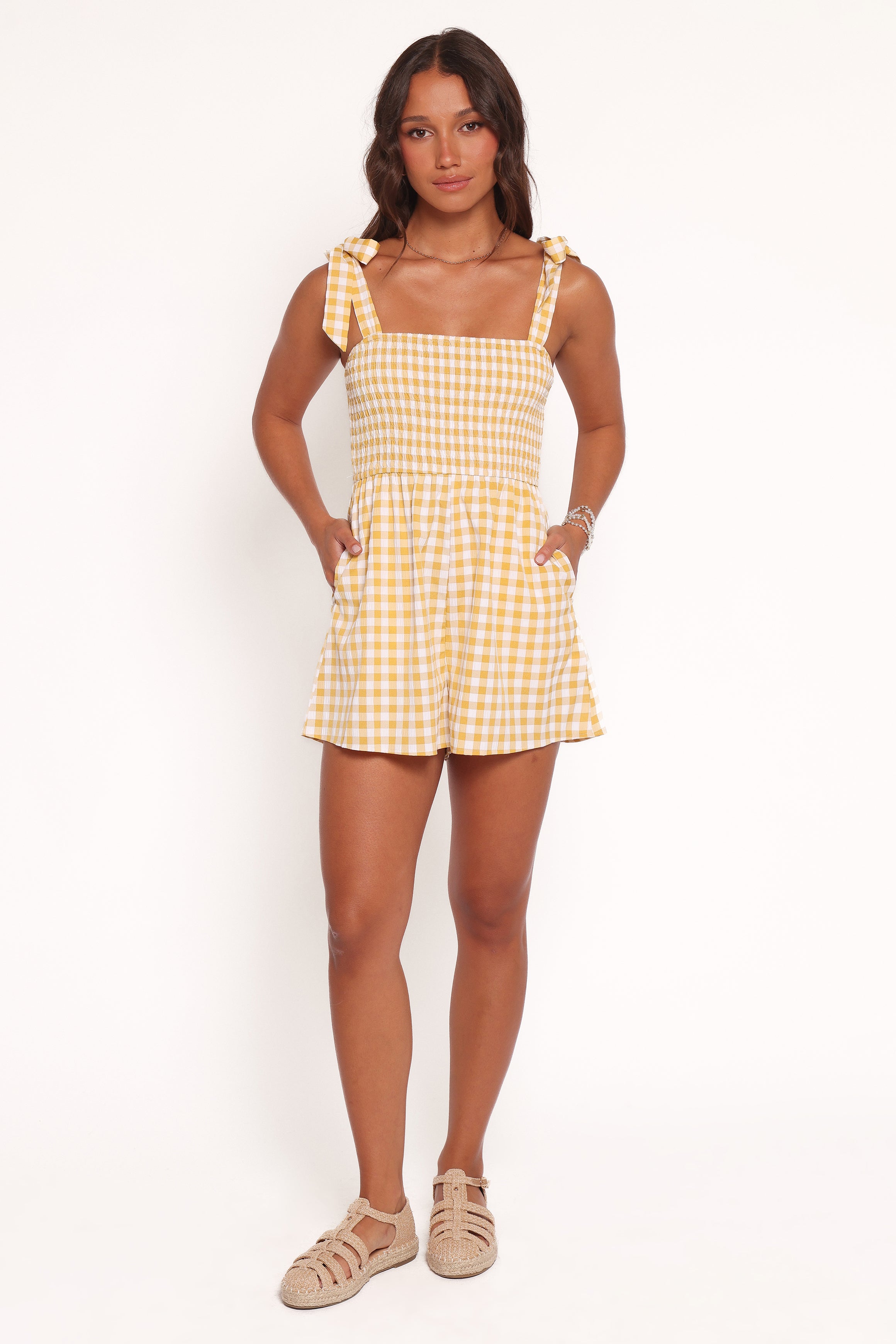  Simo Romper - Yellow Gingham、mySite、sugarbowlscore