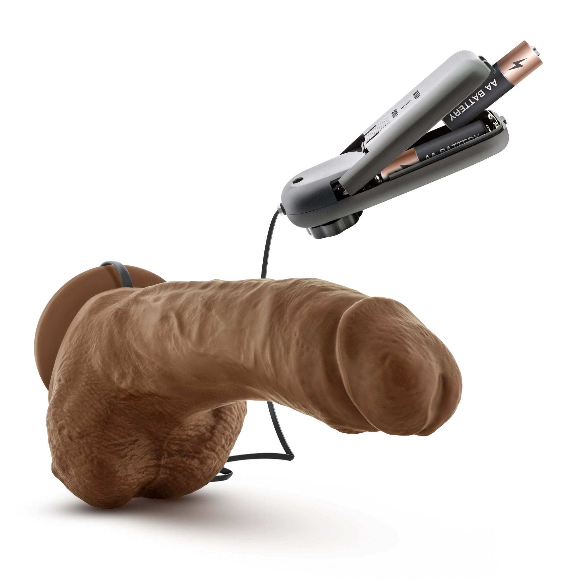 Coverboy™ By Blush® | The Boxer Realistic Mocha 9-Inch Long Remote Control Vibrating Dildo With Suction Cup Base、mySite、bottomscart