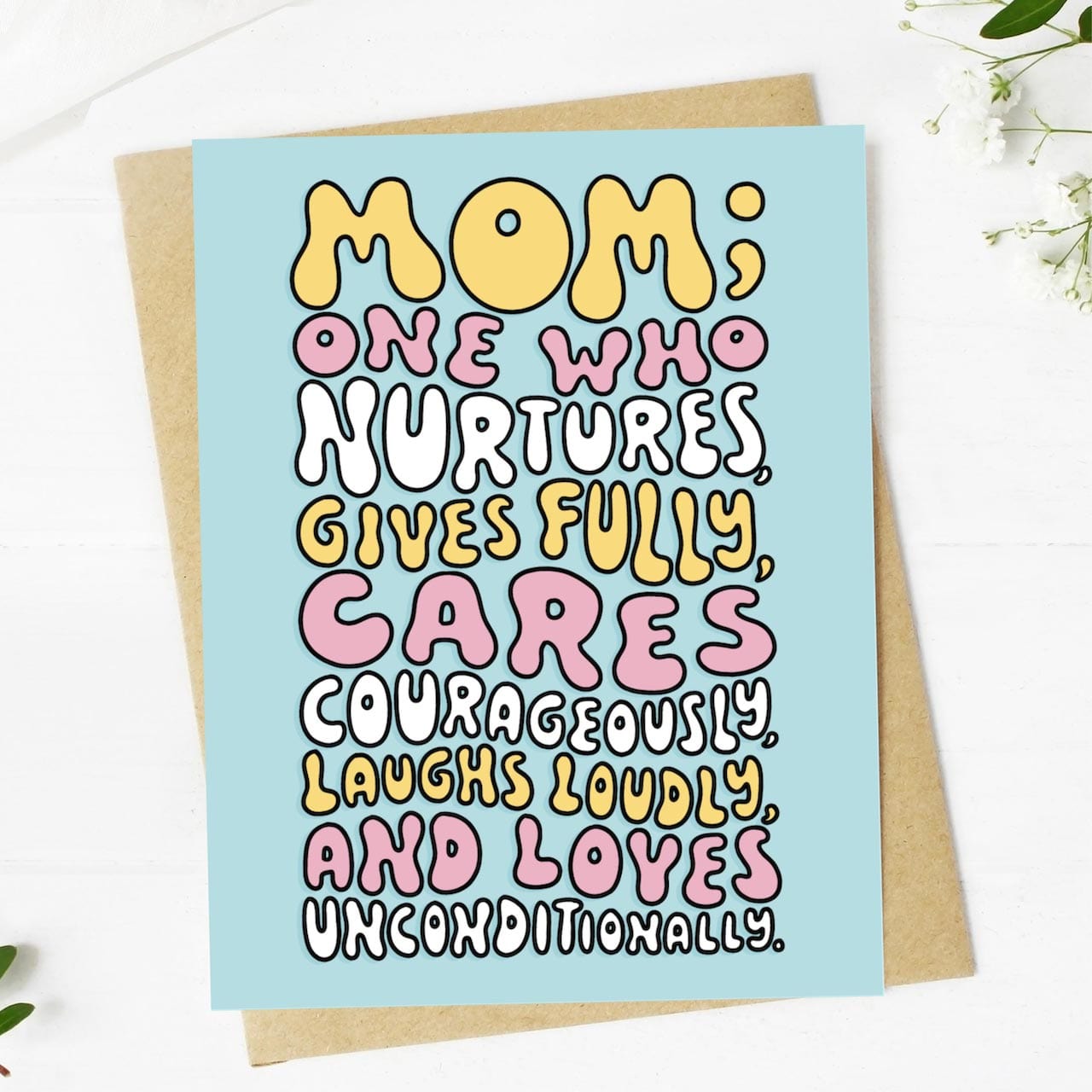  Mom Definition Greeting Card (Retro Lettering)、mySite、elrpsem3k