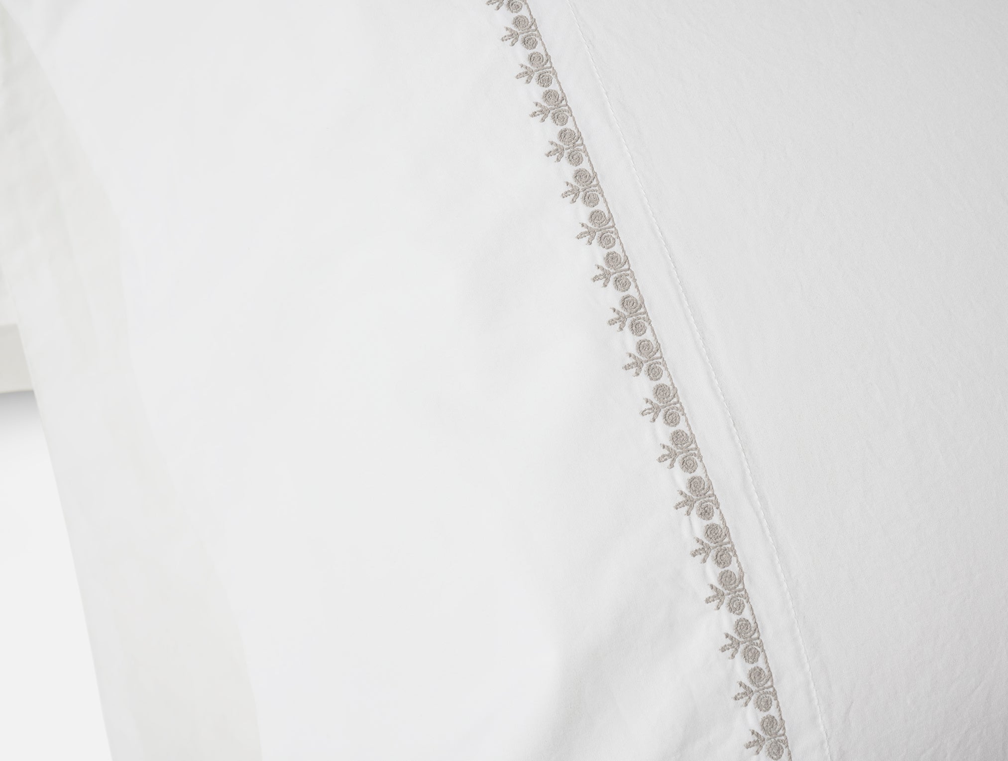  Floret Embroidered Organic Percale Sheet Set、mySite、sugarbowlscore