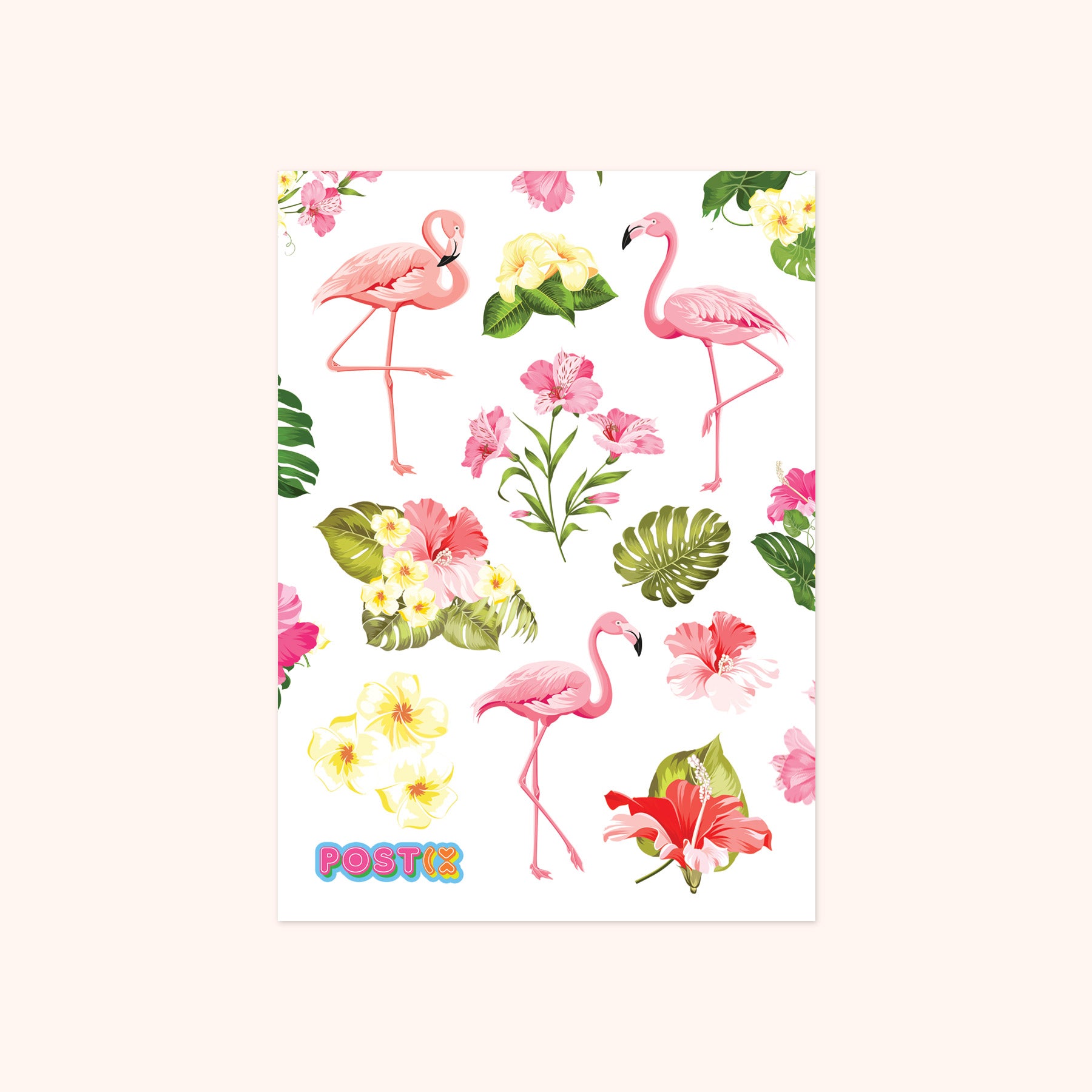  A Flamboyance of Flamingos A6 Washi Sticker Sheet、mySite、ghnorth