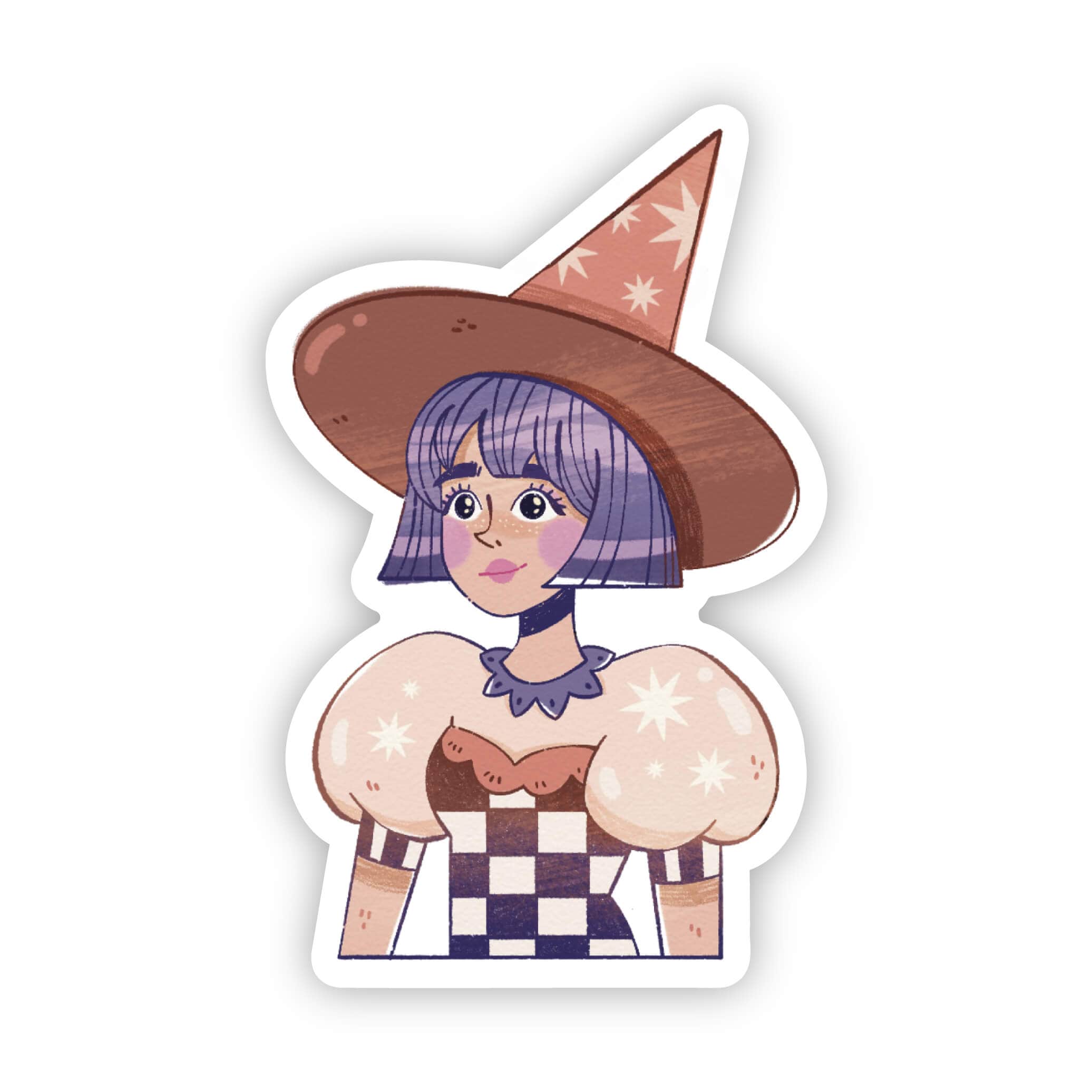  Modern witch in hat sticker、mySite、elrpsem3k