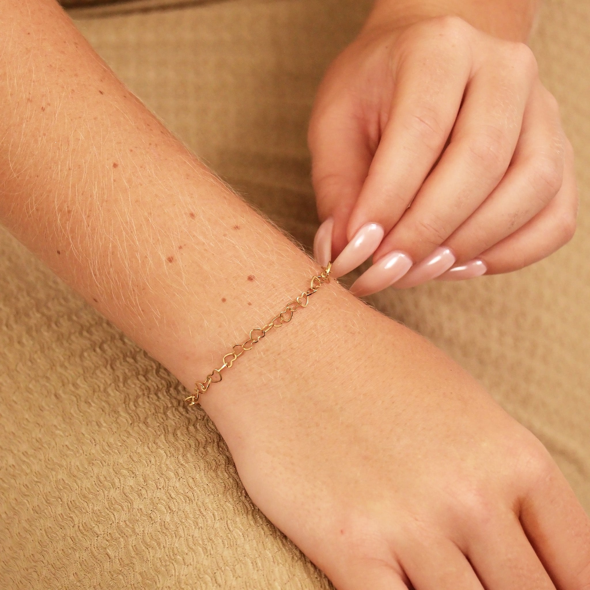 18K Gold PVD Stainless Steel Heart Chain - By The Foot / SPL1031、mySite、dreamappss