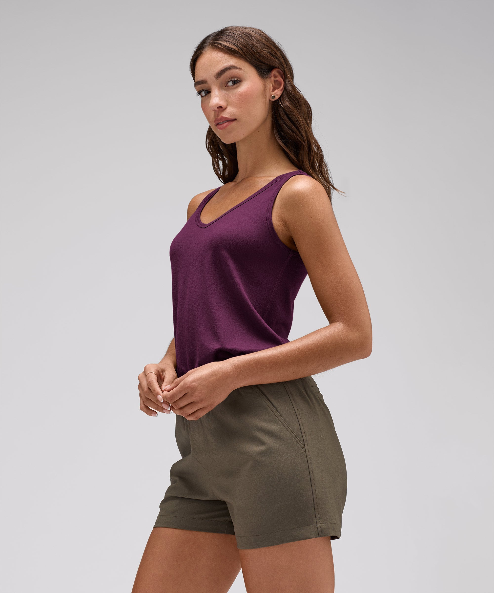 Women's Relaxed Merino V-Neck Tank、mySite、noshort