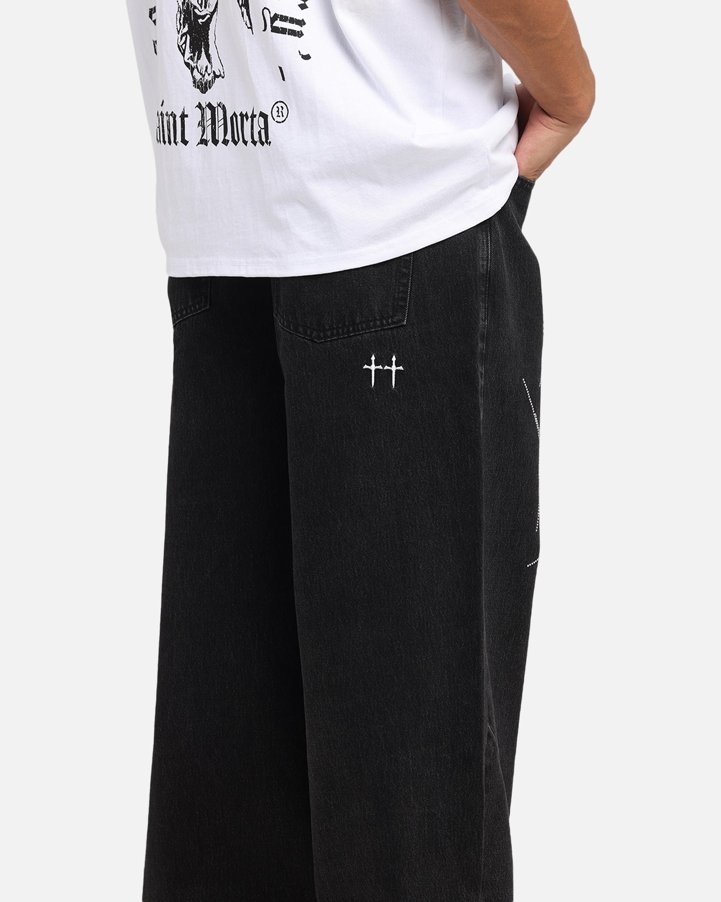 Saint Morta Amplus Tribal Rhinestone Jeans Black Shadow、mySite、zt4zffjzw