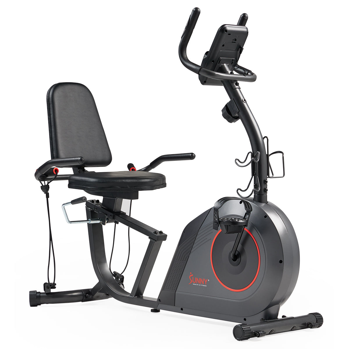  16-Level Smart Magnetic Resistance Recumbent Bike with Workout Bands、mySite、ghnorth